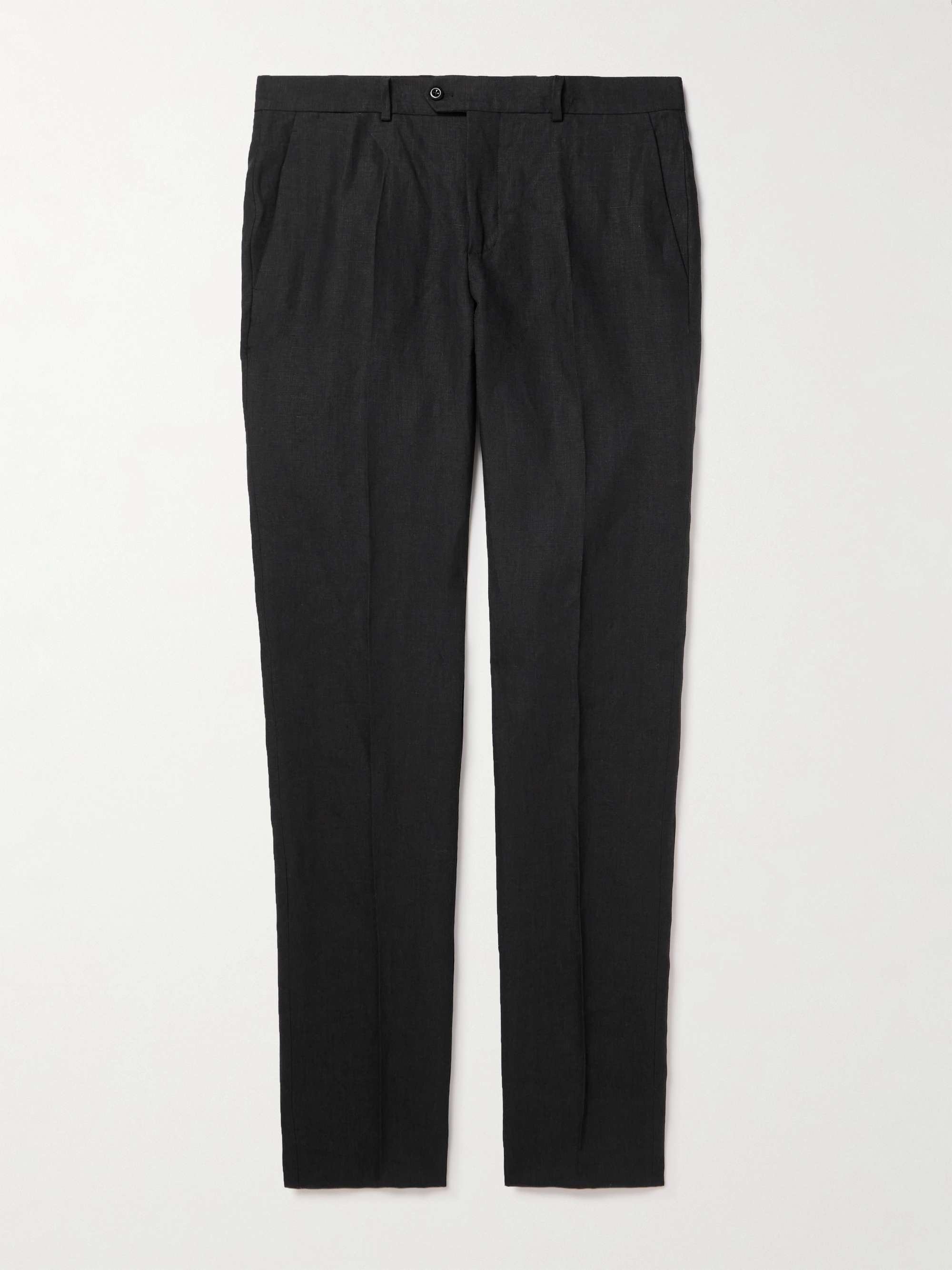 Mod Luca Slim-Fit Straight-Leg Linen Trousers view