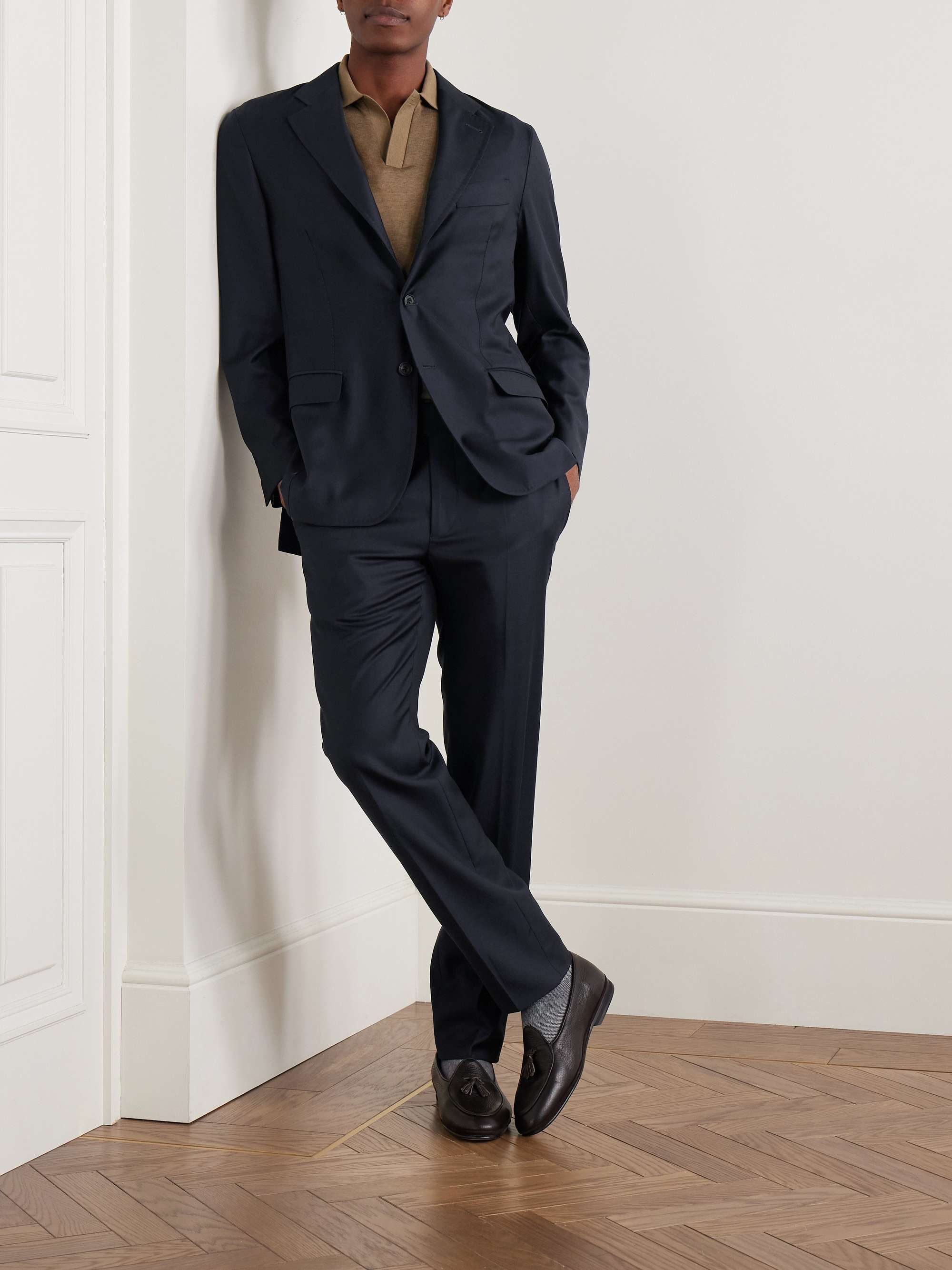 Unstructured Wool-Twill Suit Jacket view