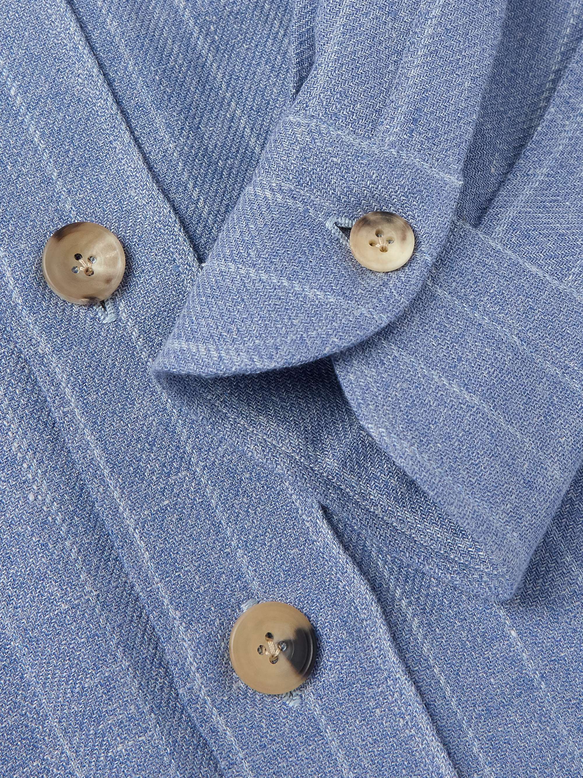 Striped Linen and Wool-Blend Overshirt view