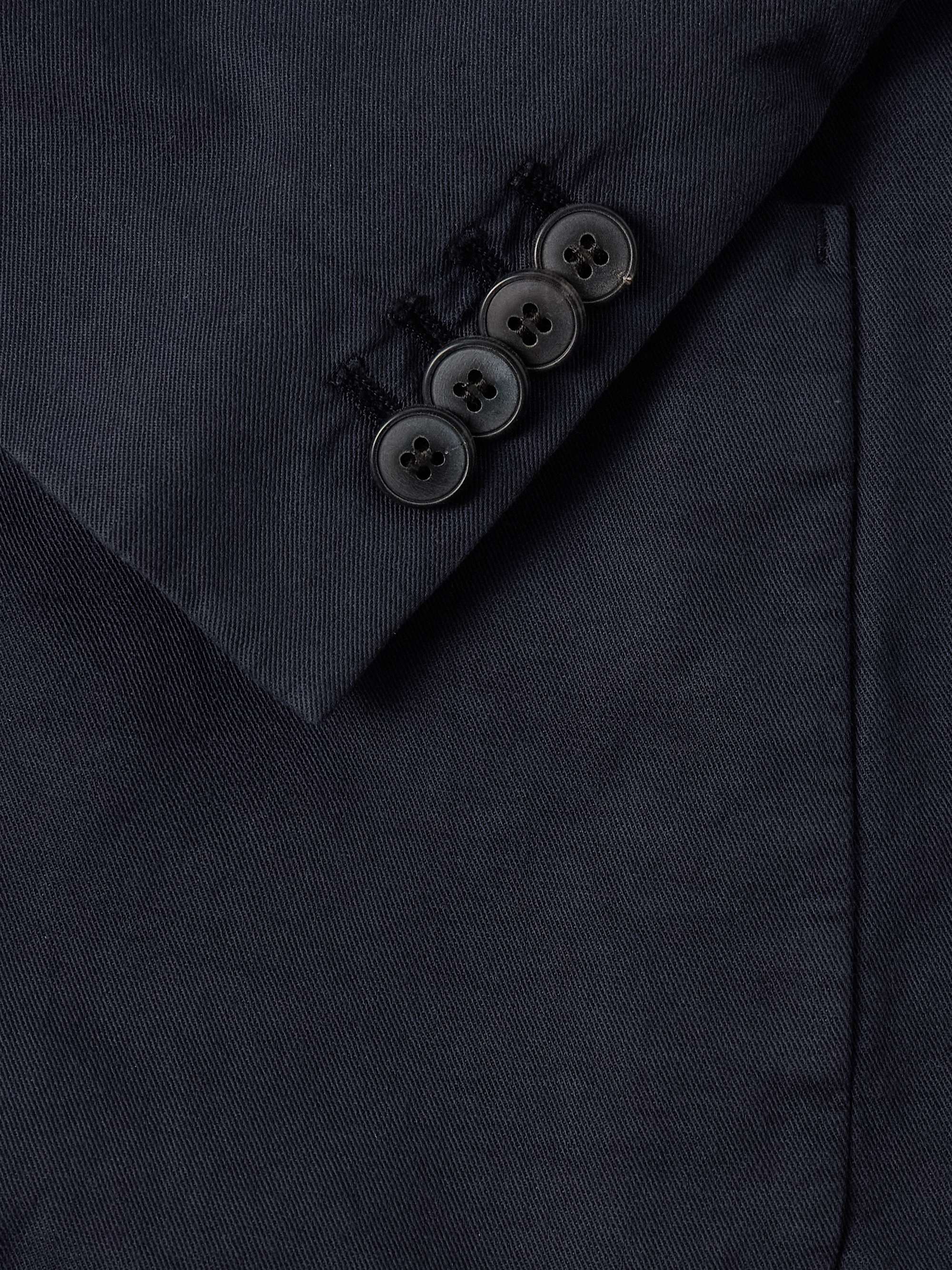 Unstructured Garment-Dyed Cotton and Linen-Blend Twill Blazer view