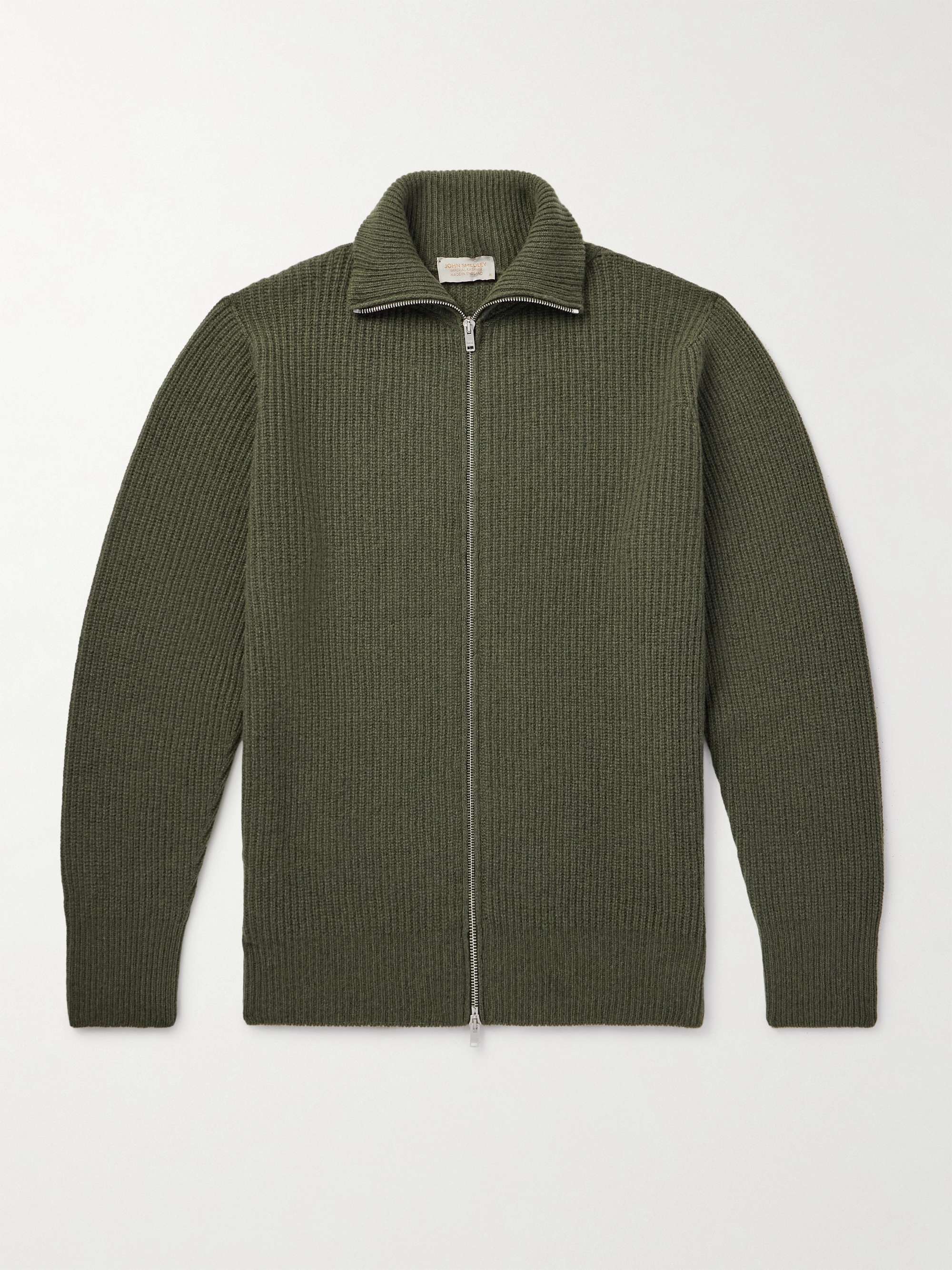 Ribbed Recycled-Cashmere and Merino-Wool Blend Cardigan view