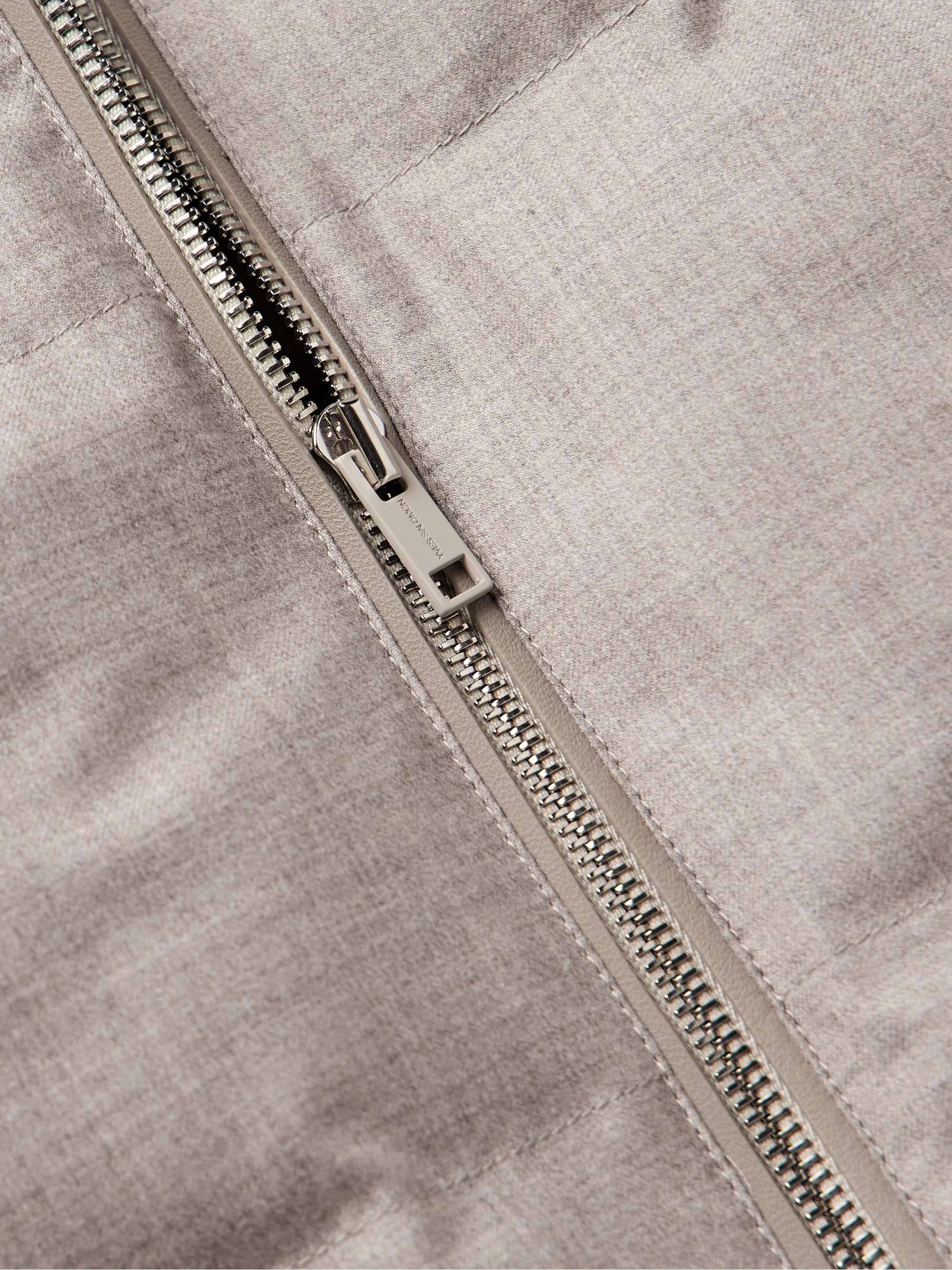Leather-Trimmed Quilted Green Storm System® Wool and Silk-Blend Down Gilet view