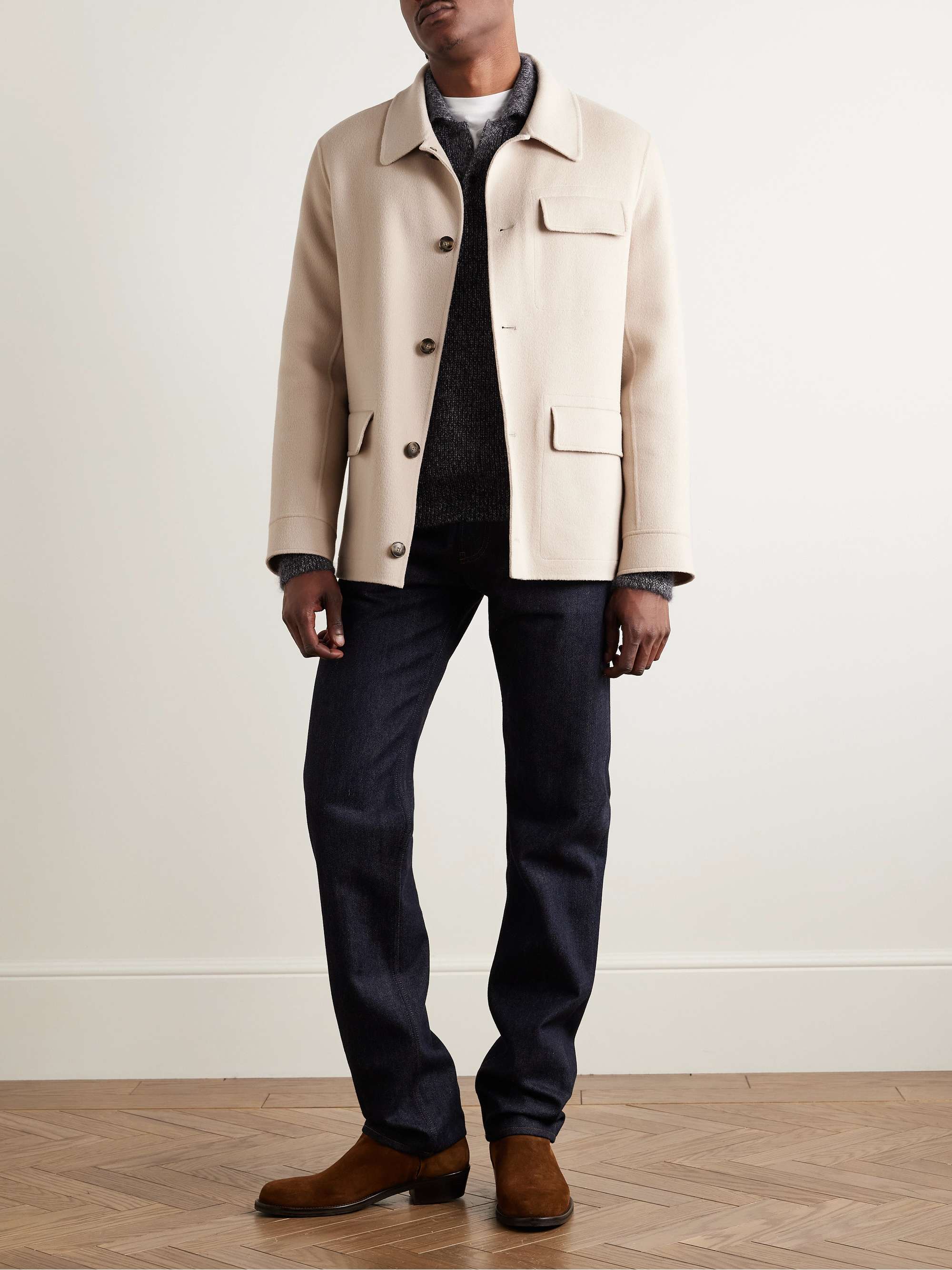 Wool and Cashmere-Blend Felt Overshirt view