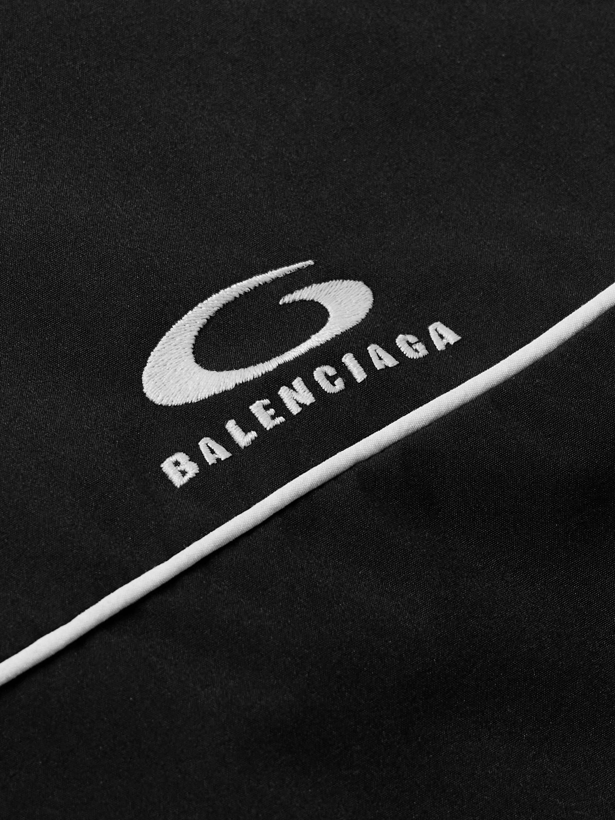Oversized Striped Logo-Embroidered Recycled-Shell Track Jacket view