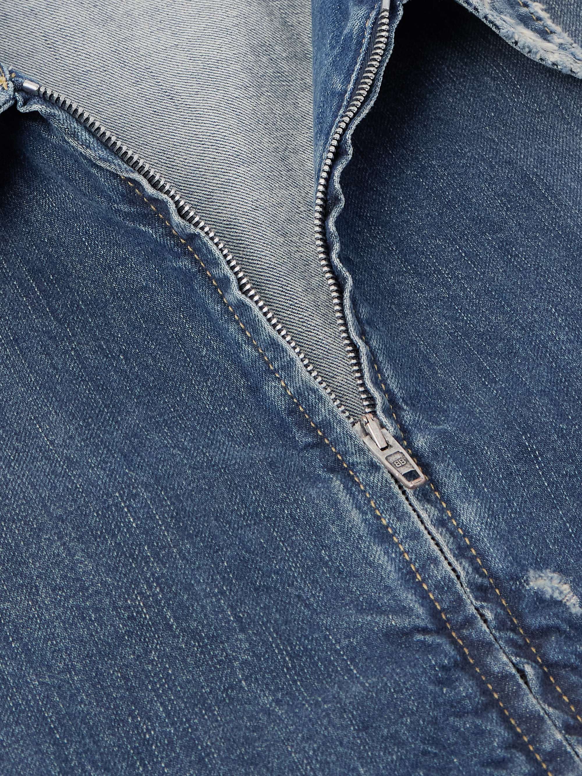 Oversized Distressed Denim Jacket view