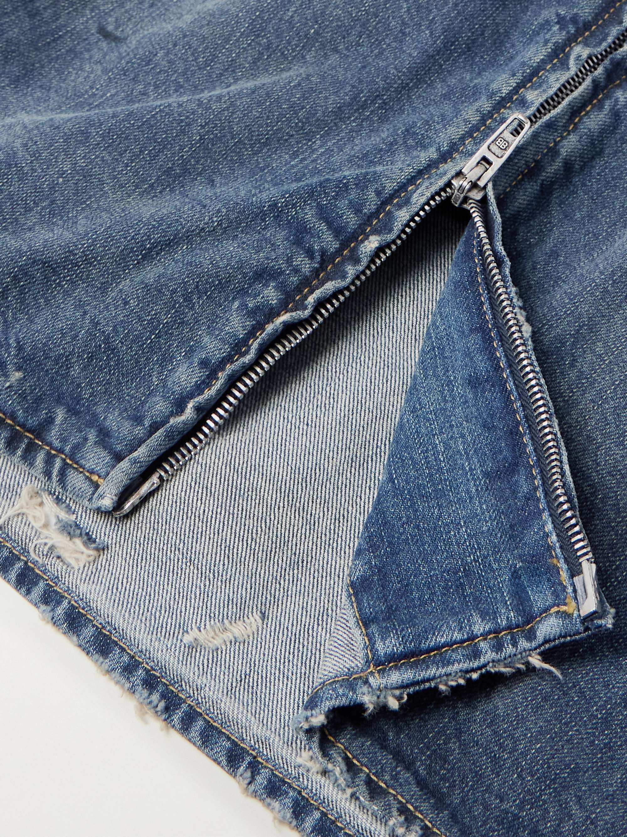 Oversized Distressed Denim Jacket view