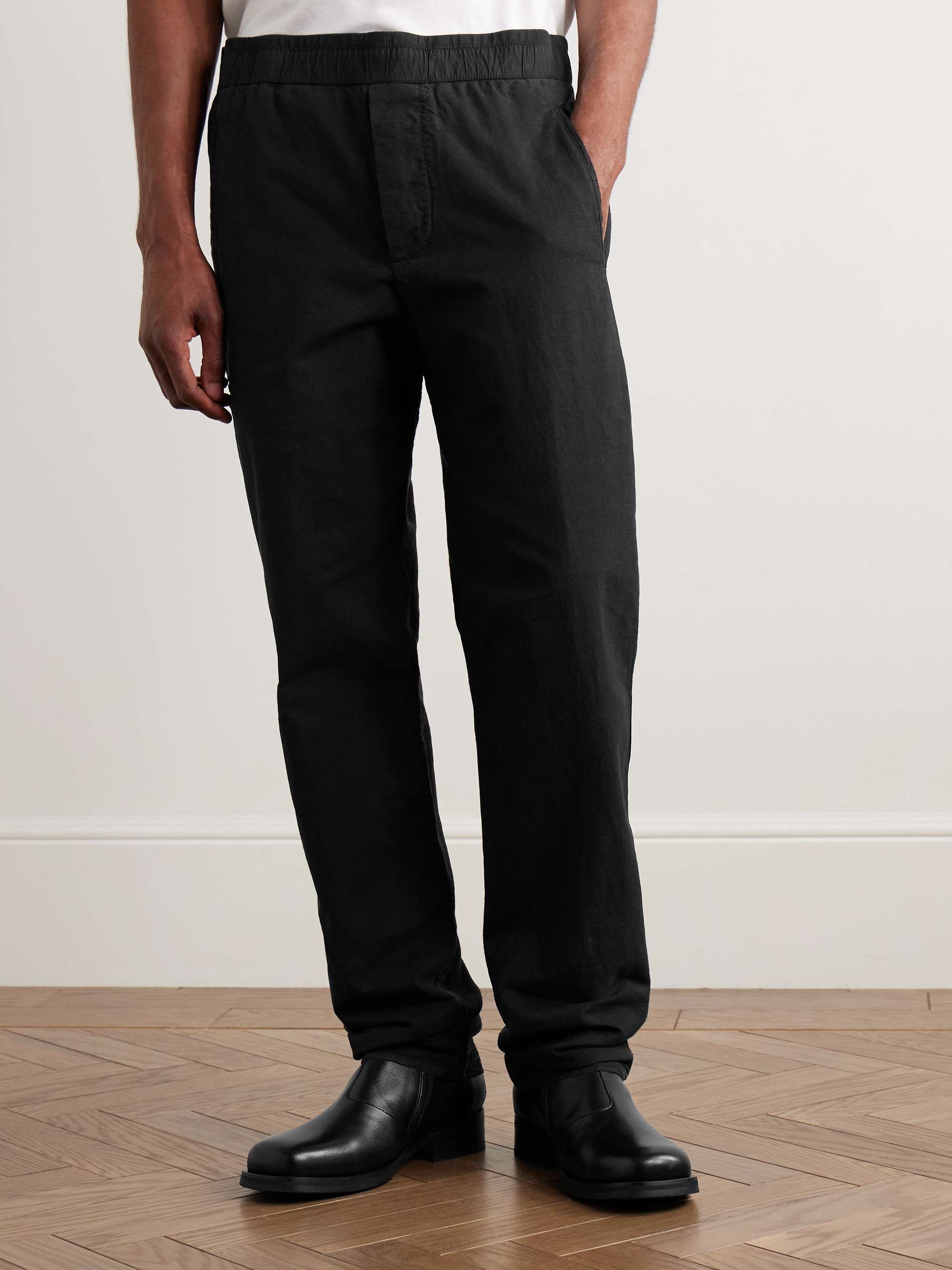 Tapered Garment-Dyed Cotton and Hemp-Blend Trousers view