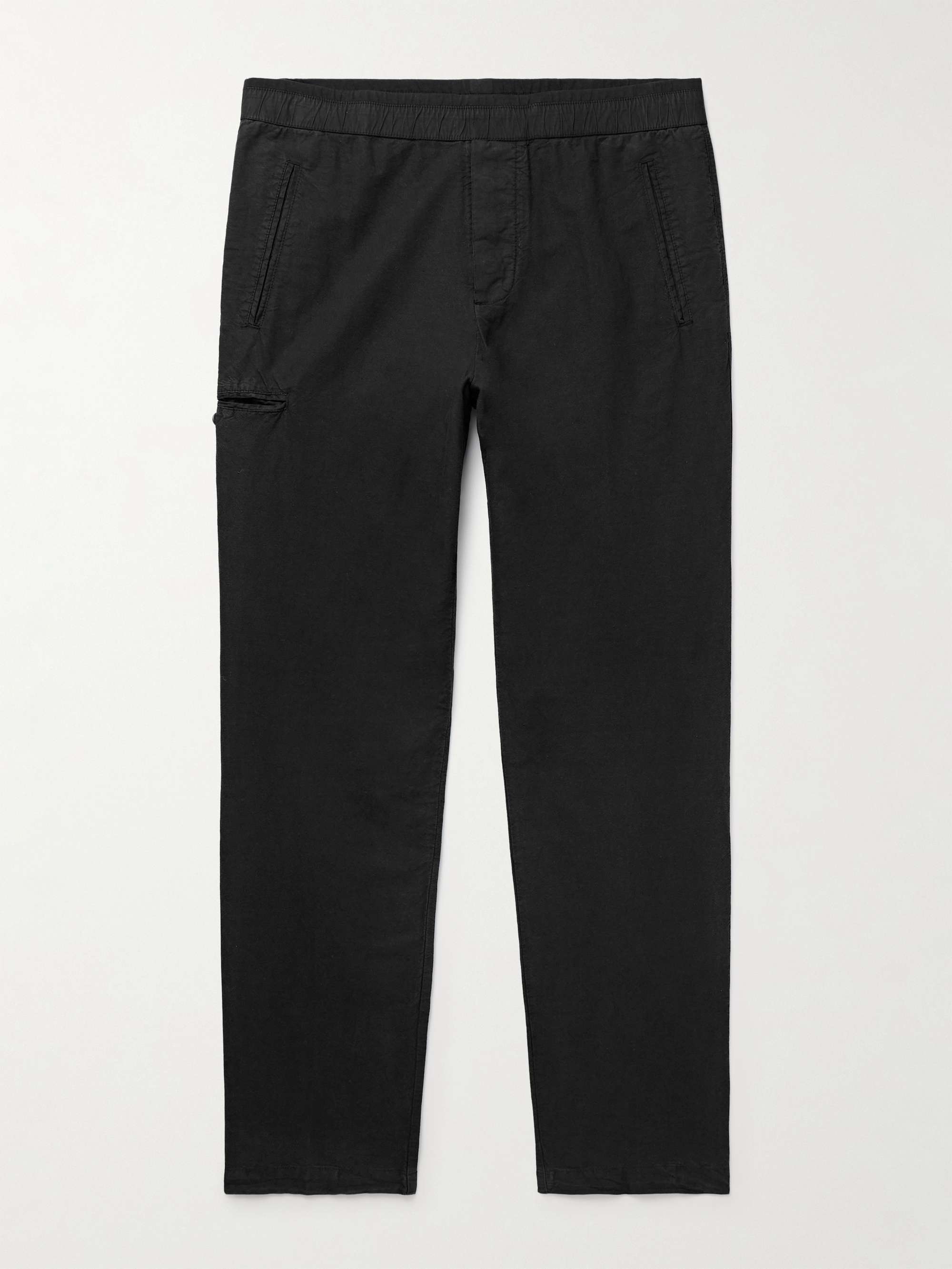 Tapered Garment-Dyed Cotton and Hemp-Blend Trousers view