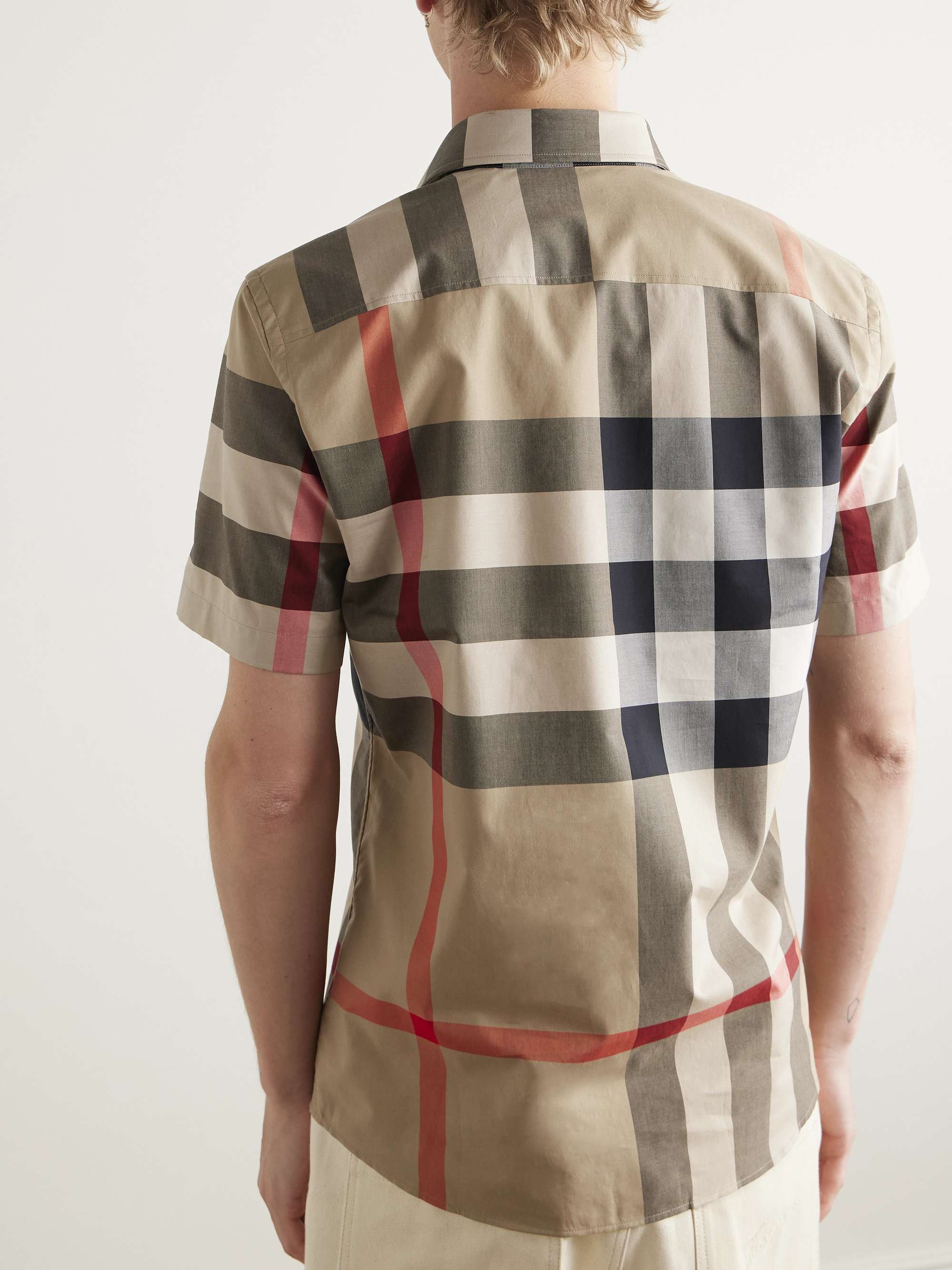 Slim-Fit Checked Cotton Shirt view