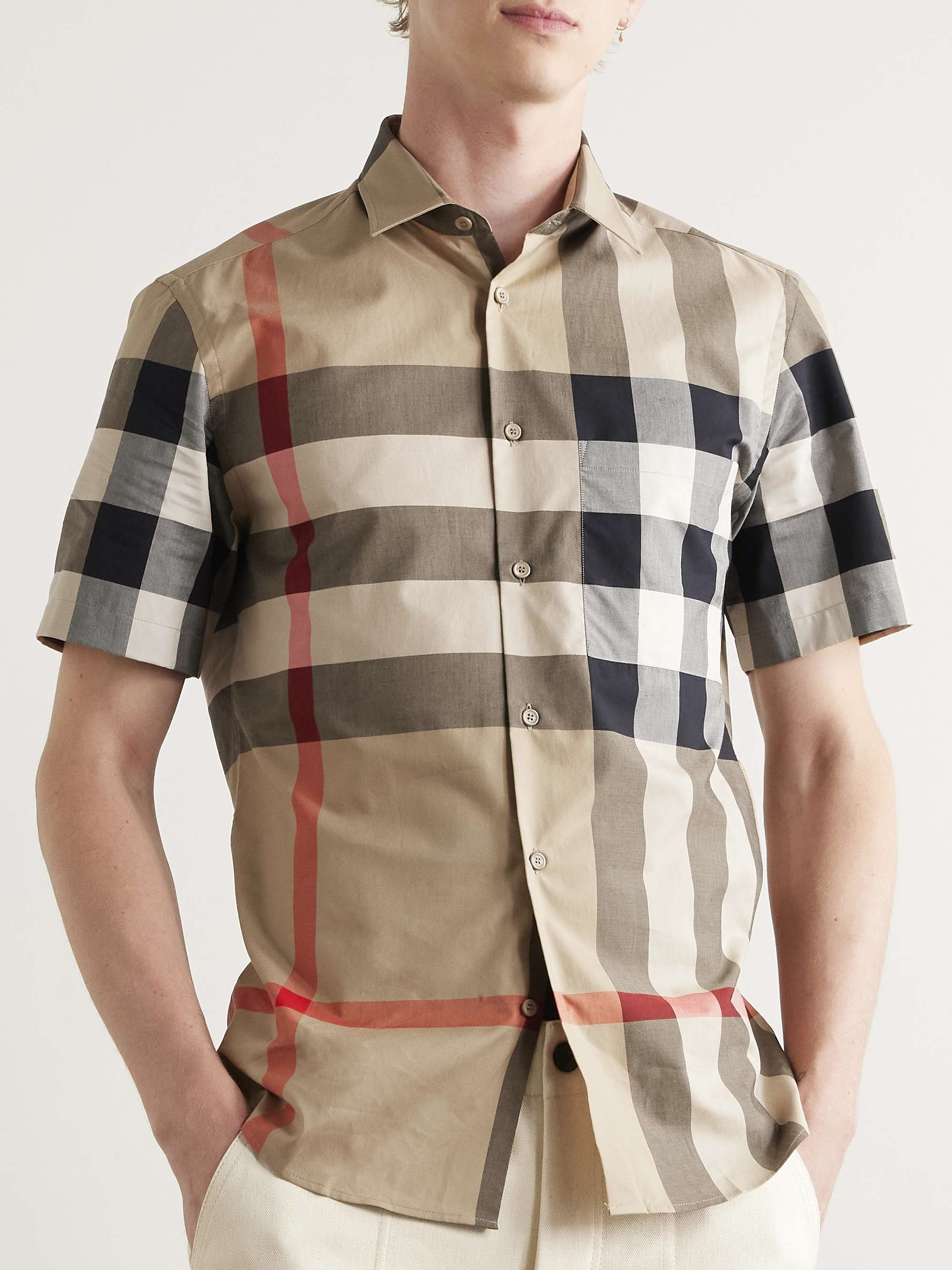 Slim-Fit Checked Cotton Shirt view