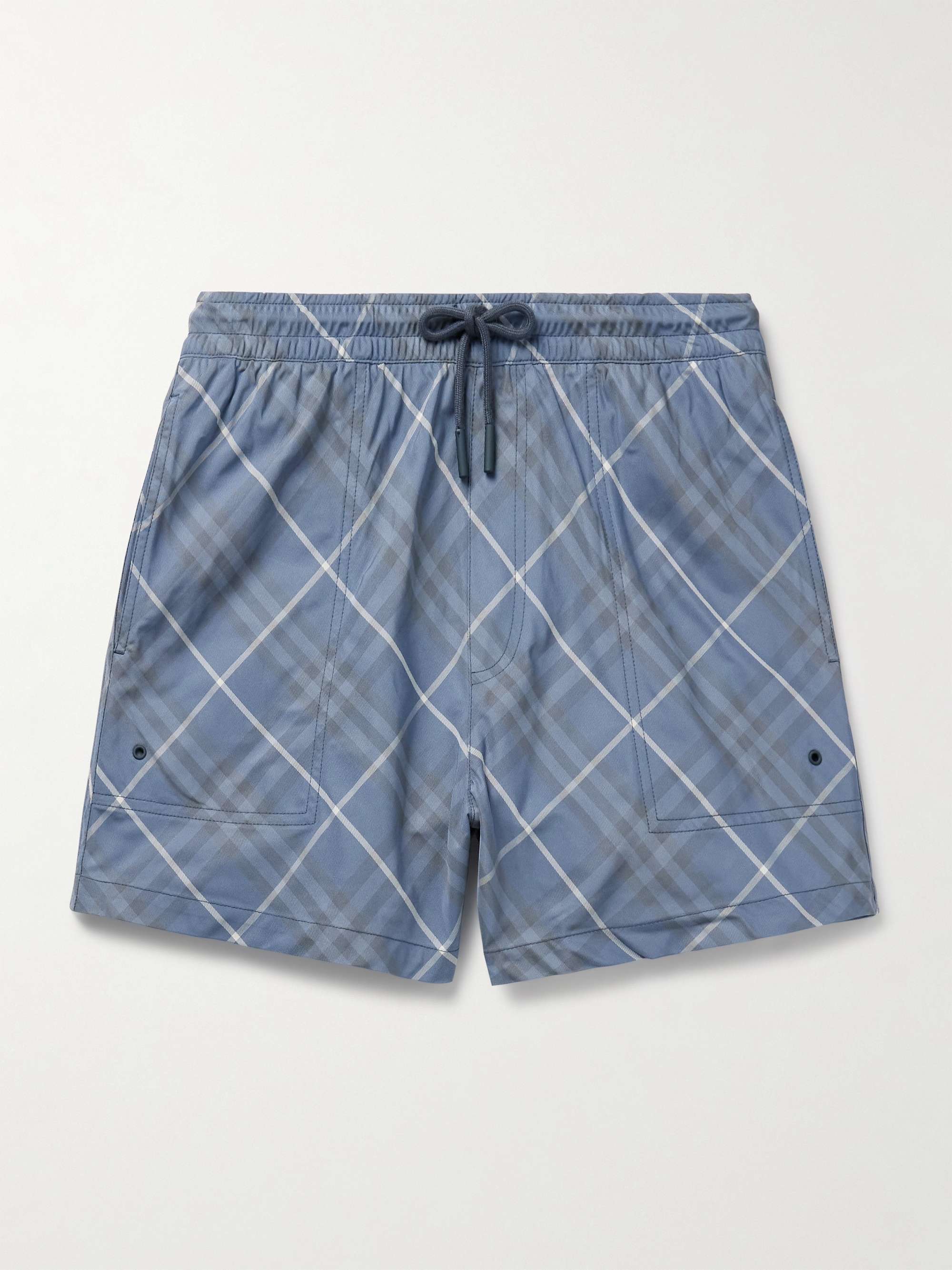 Slim-Fit Short-Length Checked Swim Shorts view