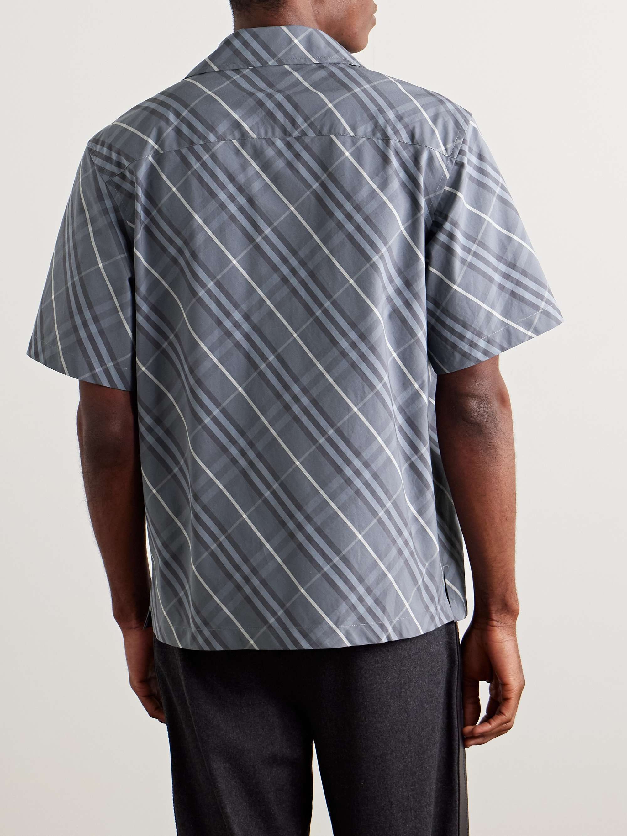 Camp-Collar Checked Cotton-Poplin Shirt view