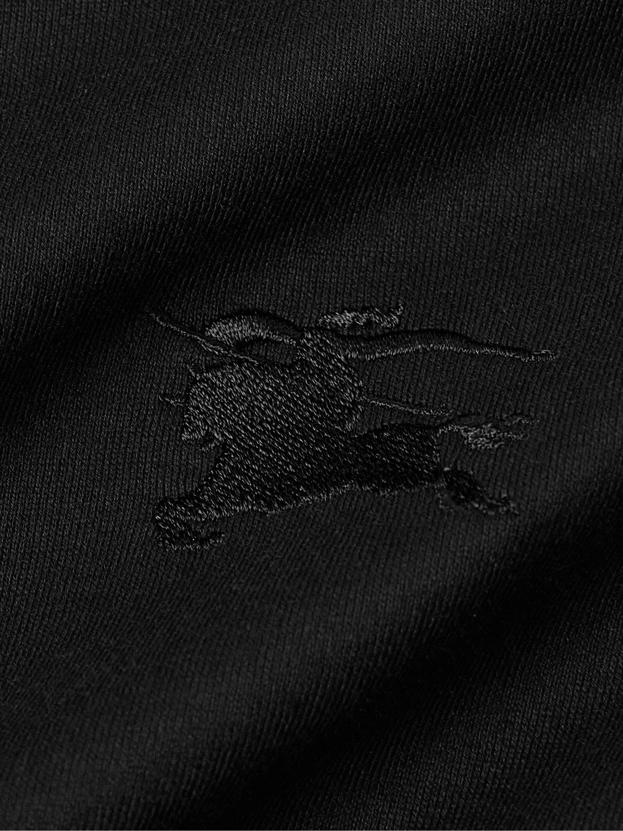 Logo-Embroidered Checked Jacquard-Trimmed Cotton-Jersey T-Shirt view