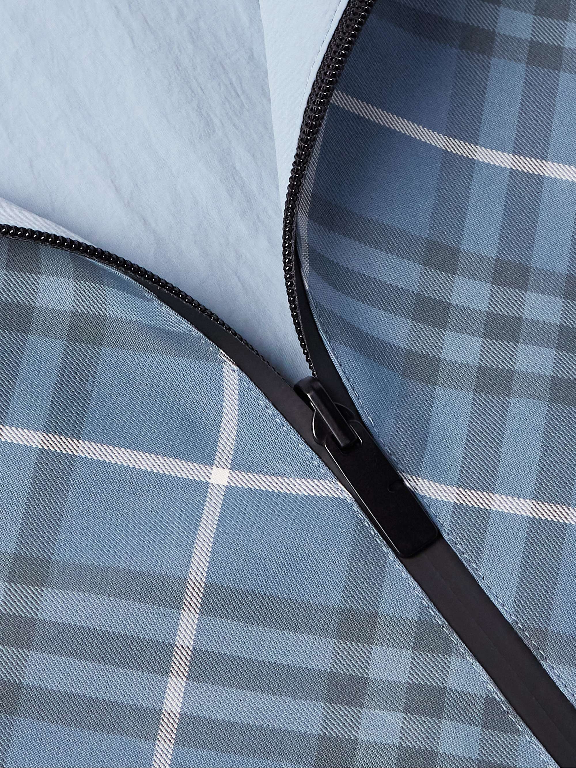 Oversized Reversible Logo-Appliquéd Checked Gabardine and Nylon Hooded Jacket view
