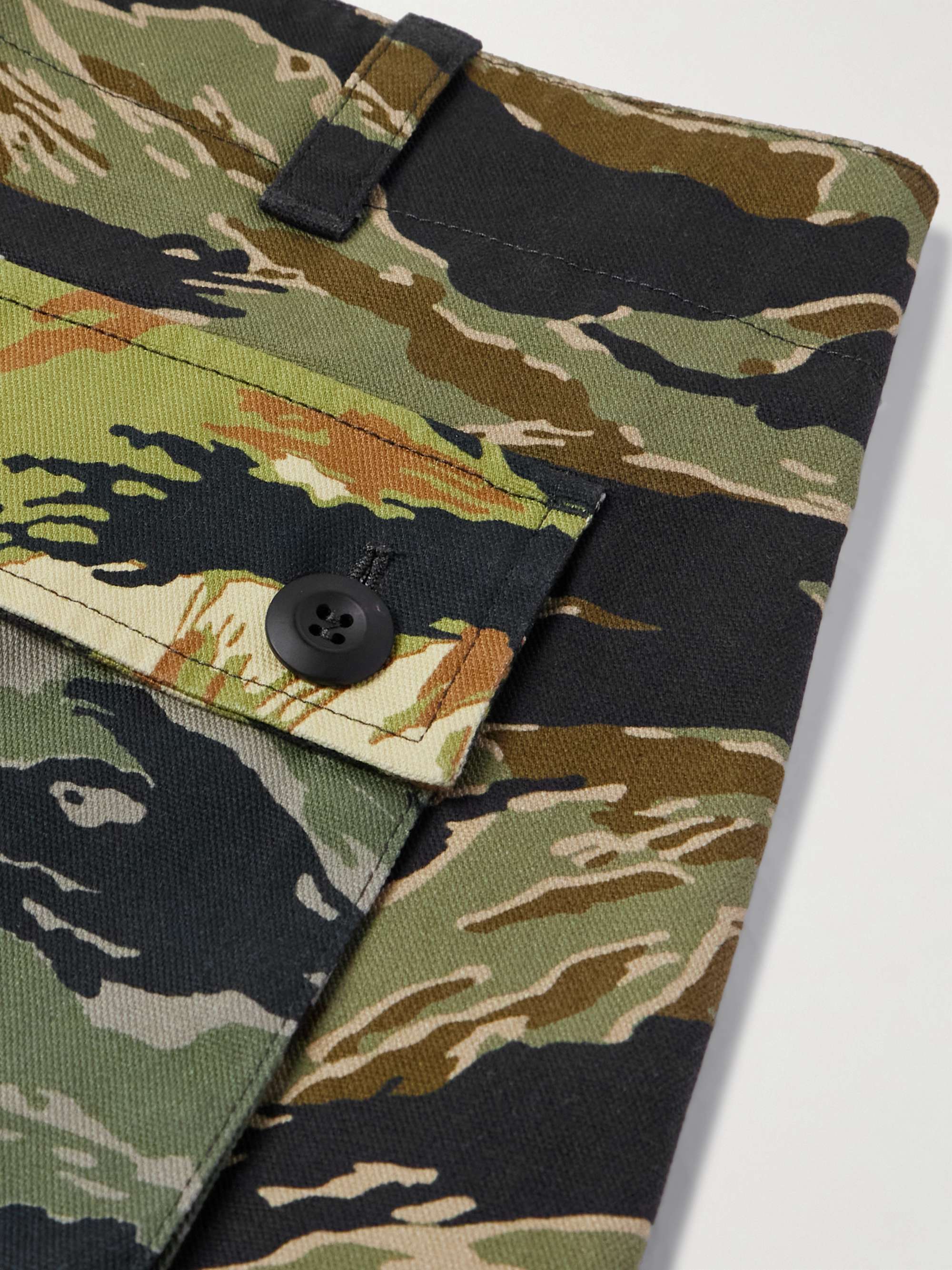 Wide-Leg Camouflage-Print Cotton-Canvas Cargo Trousers view
