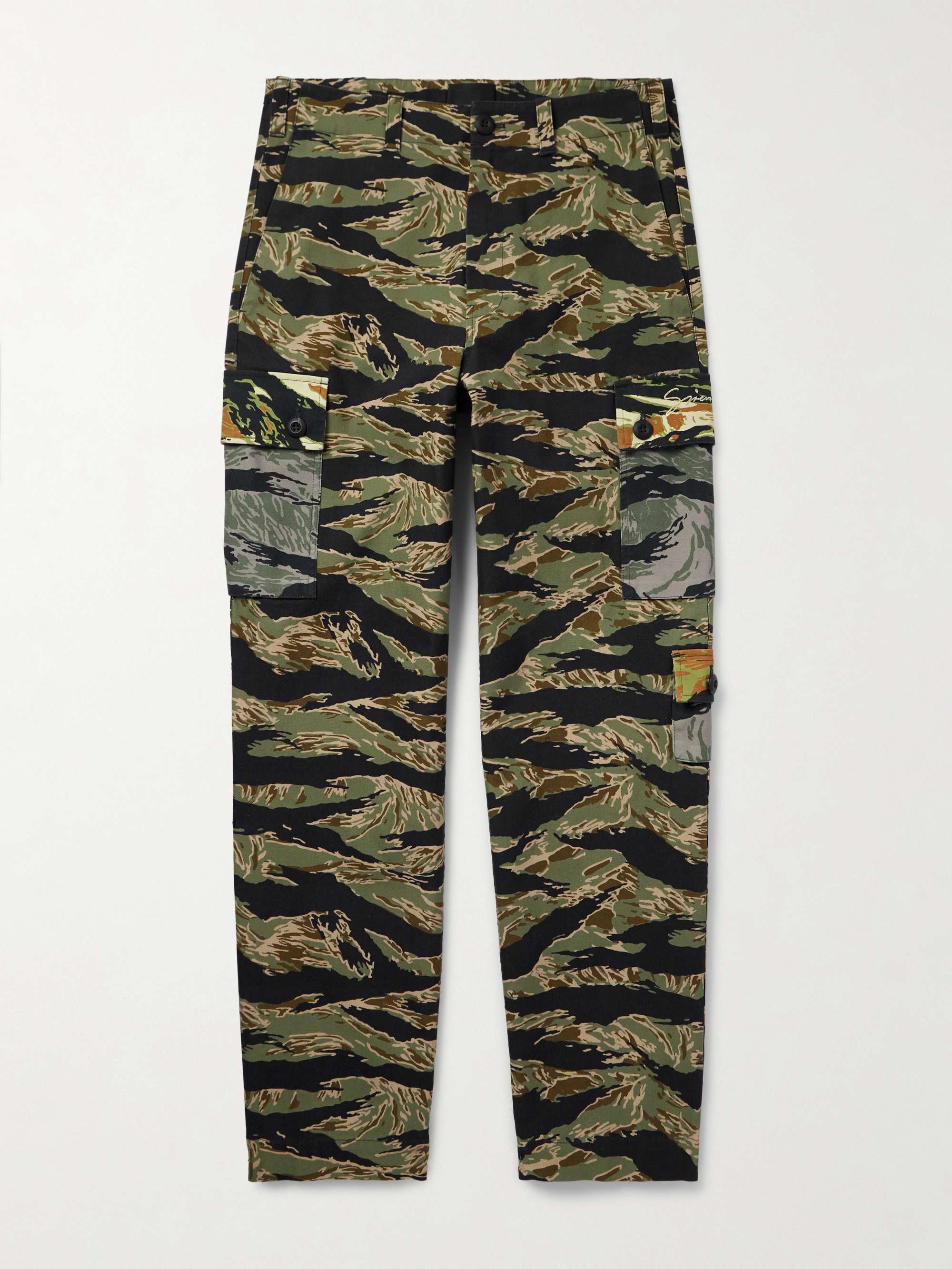 Wide-Leg Camouflage-Print Cotton-Canvas Cargo Trousers view