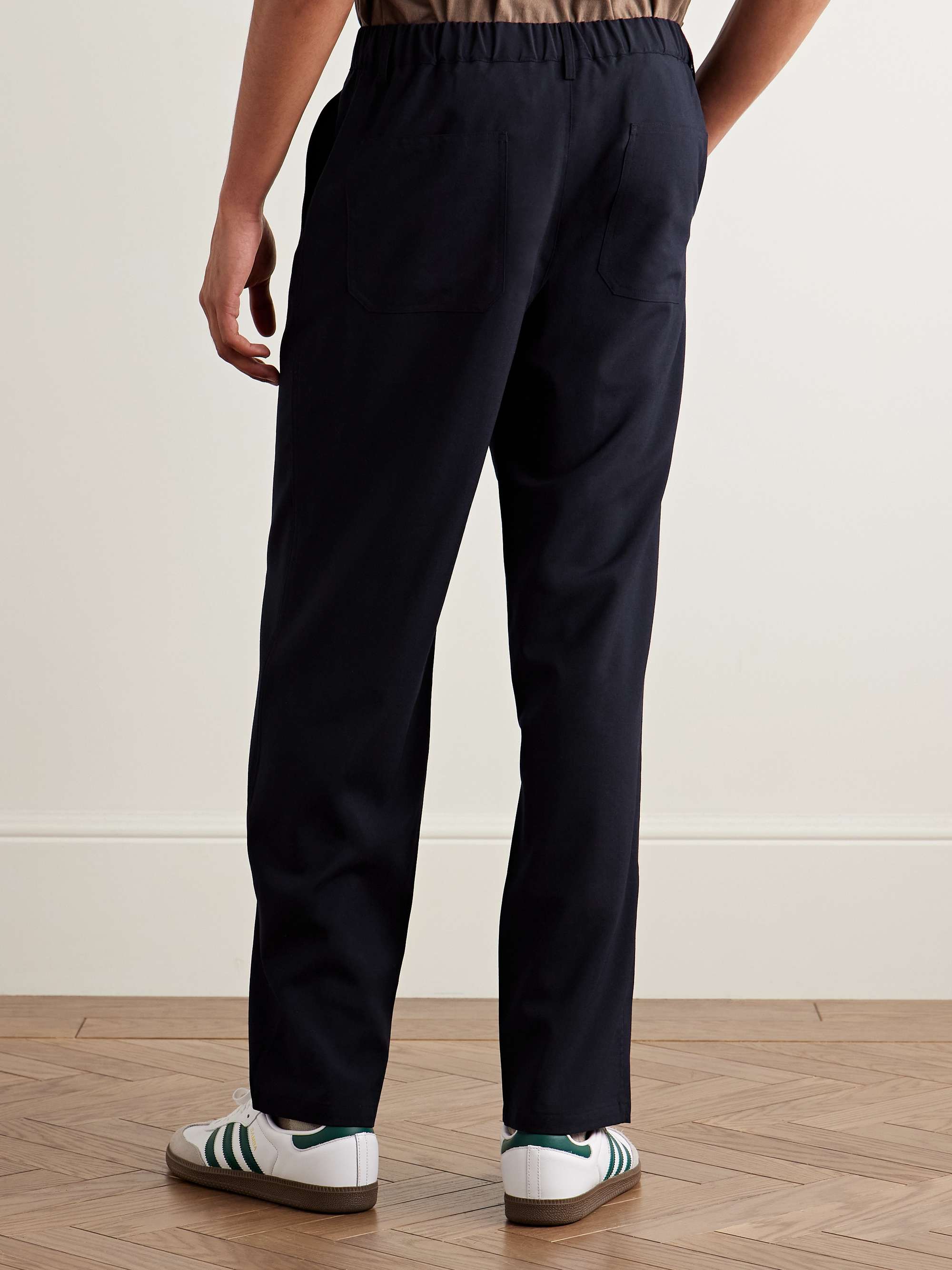 Easy Straight-Leg Wool-Twill Trousers view