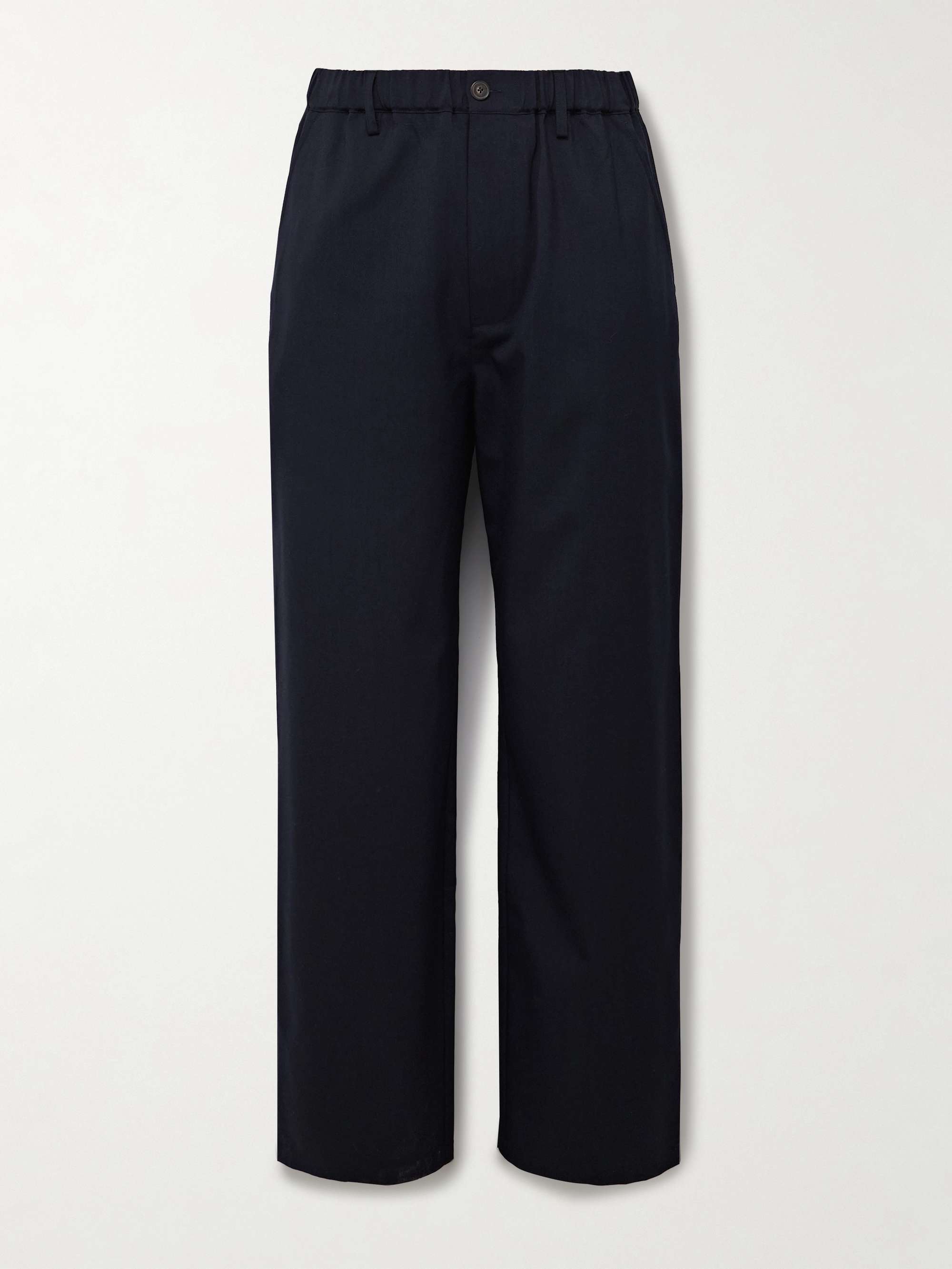 Easy Straight-Leg Wool-Twill Trousers view