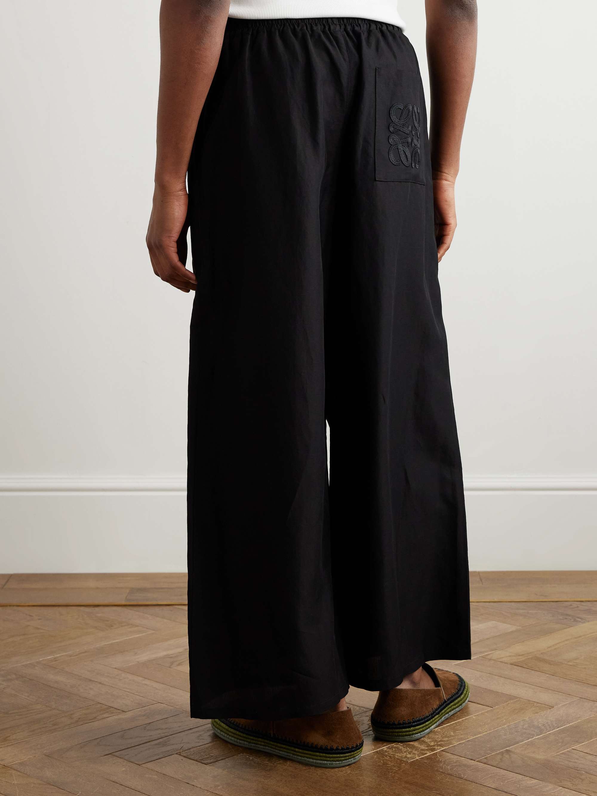 + Paula's Ibiza Wide-Leg Cropped Woven Drawstring Trousers view