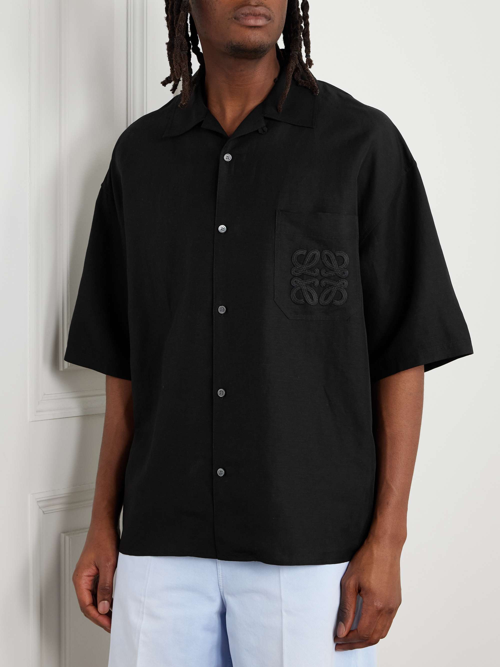 + Paula's Ibiza Convertible-Collar Logo-Appliquéd Woven Shirt view