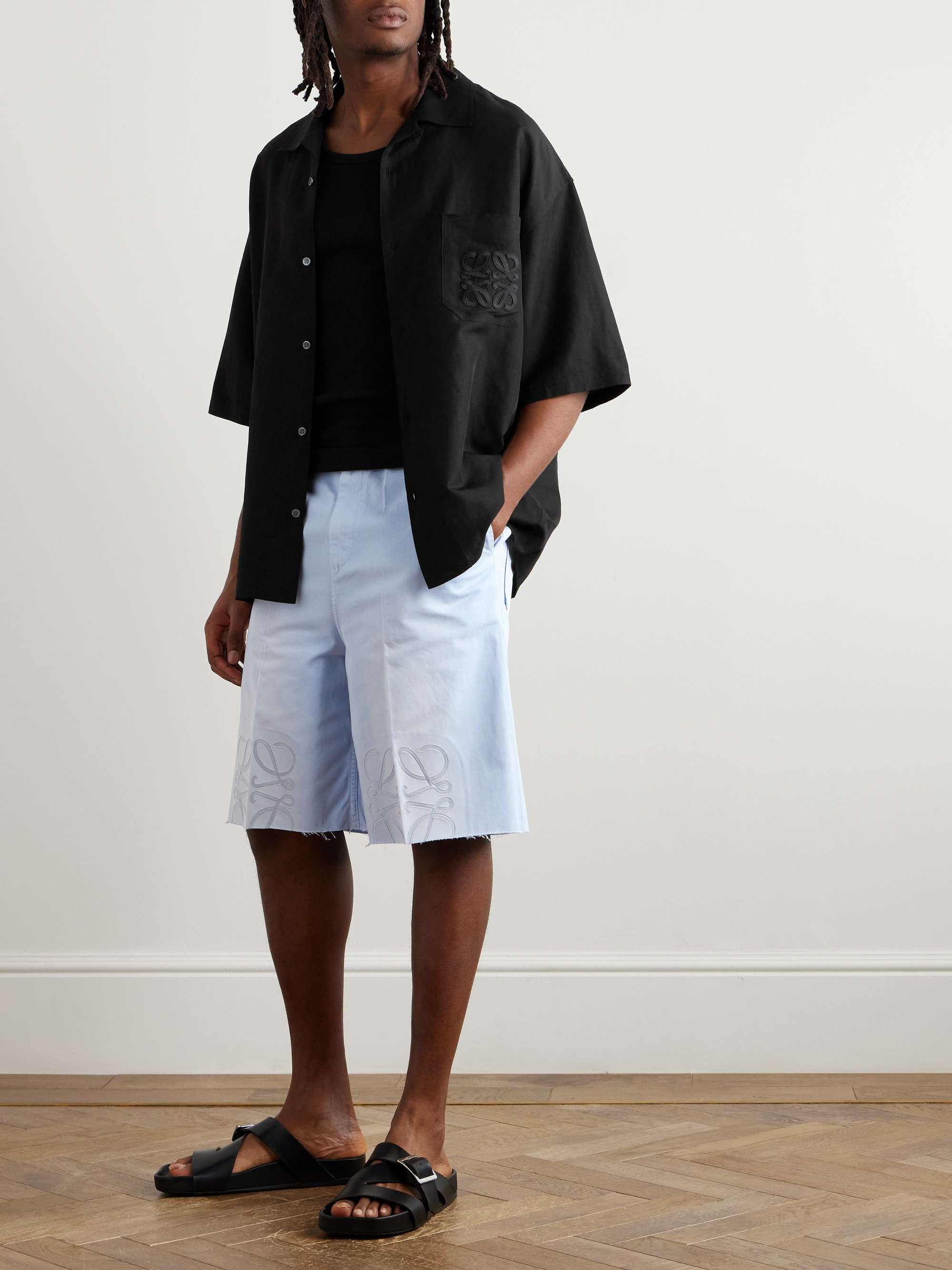 + Paula's Ibiza Convertible-Collar Logo-Appliquéd Woven Shirt view