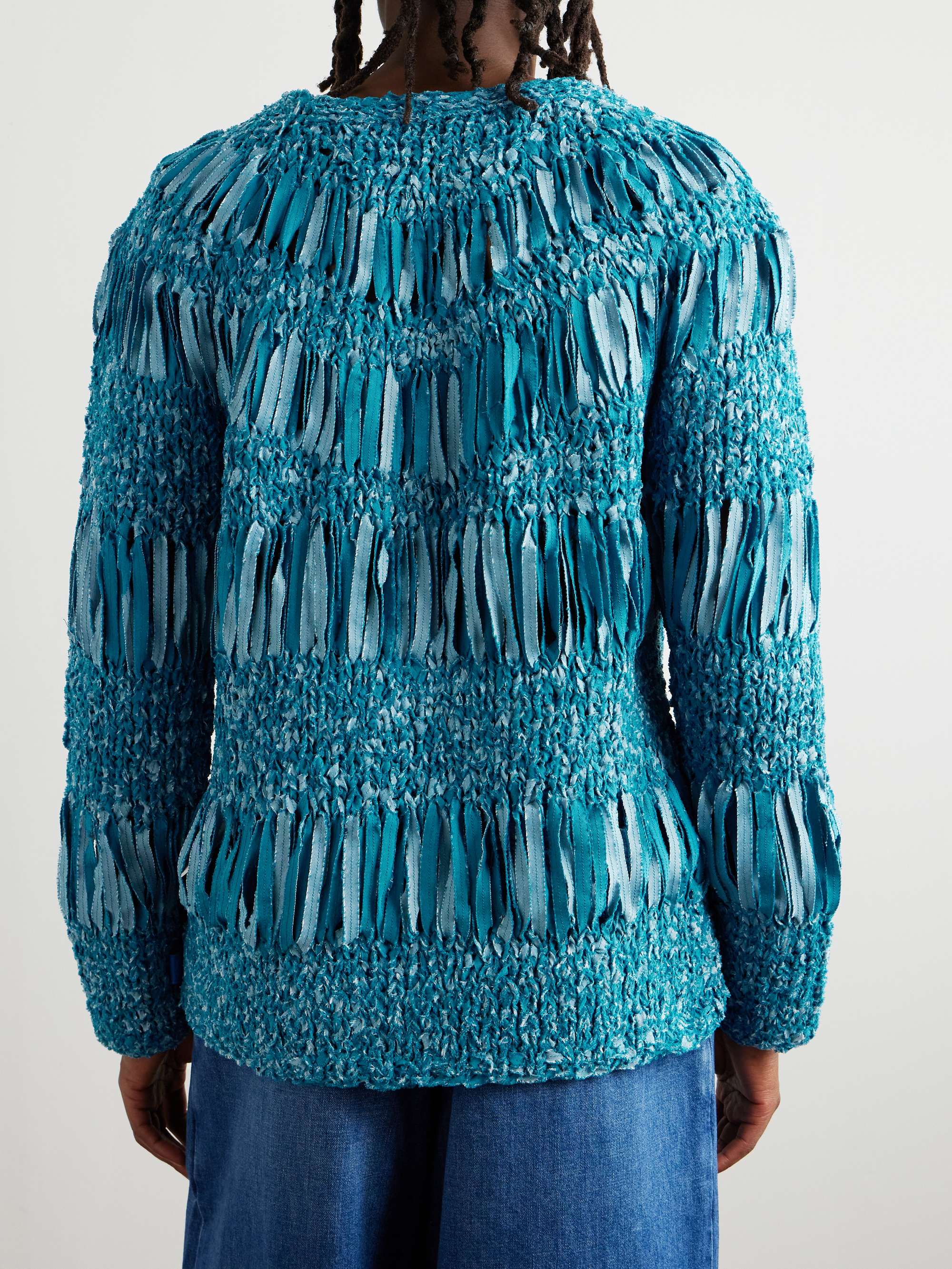 + Paula's Ibiza Open-Knit Textured Cotton-Blend Sweater view