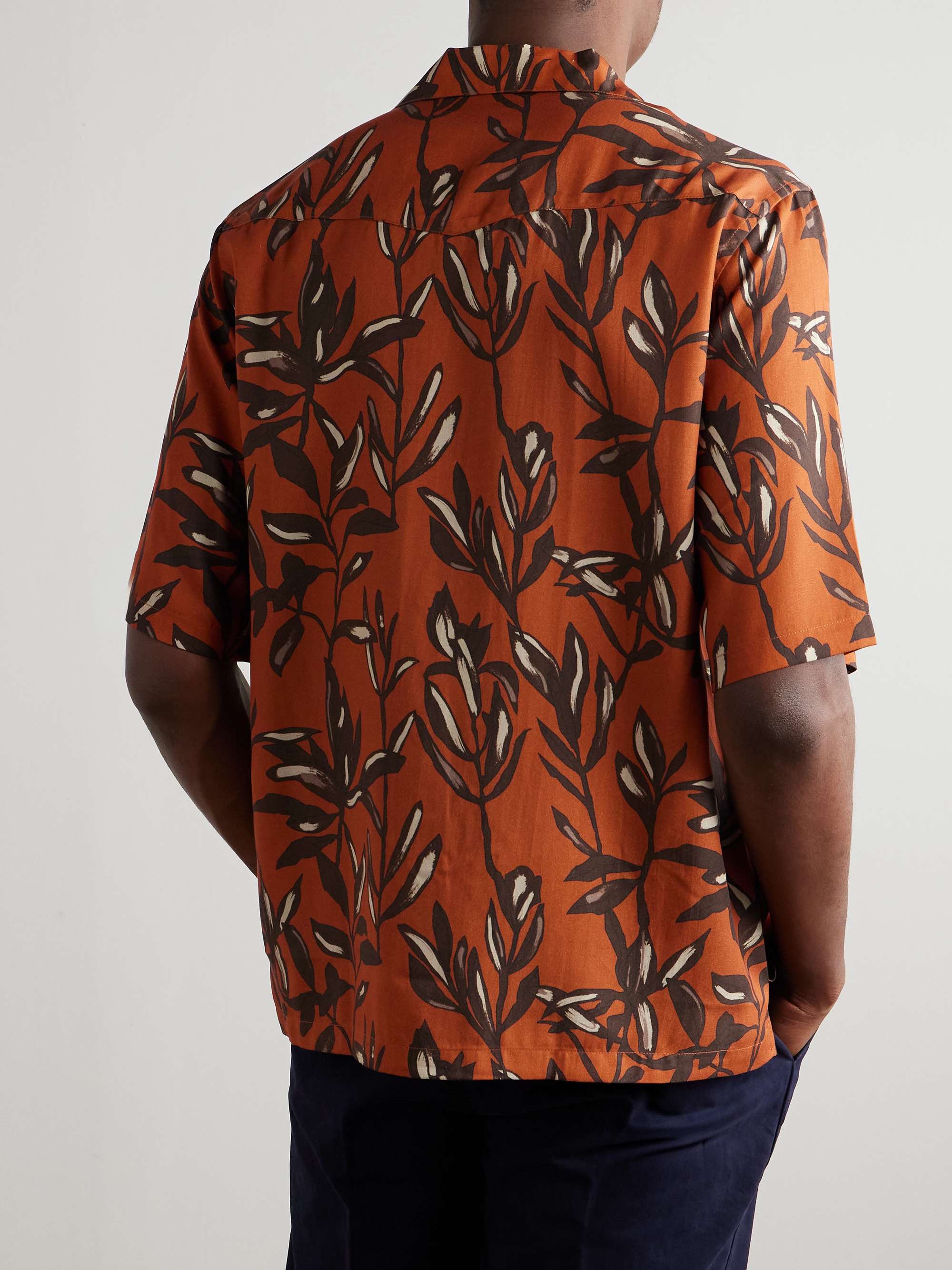 Eren Camp-Collar Printed Lyocell Shirt view