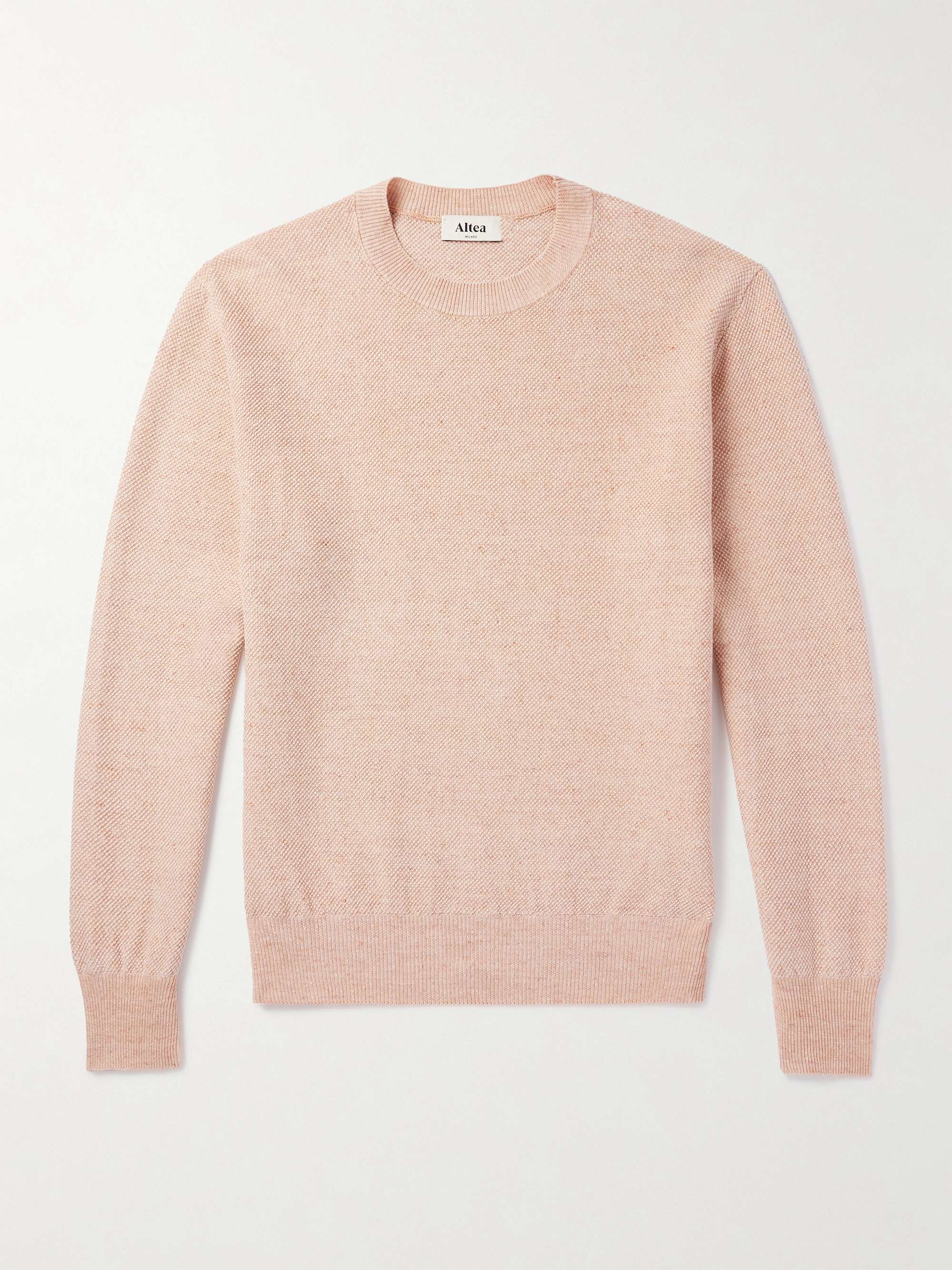 Linen and Cotton-Blend Piqué Sweater view