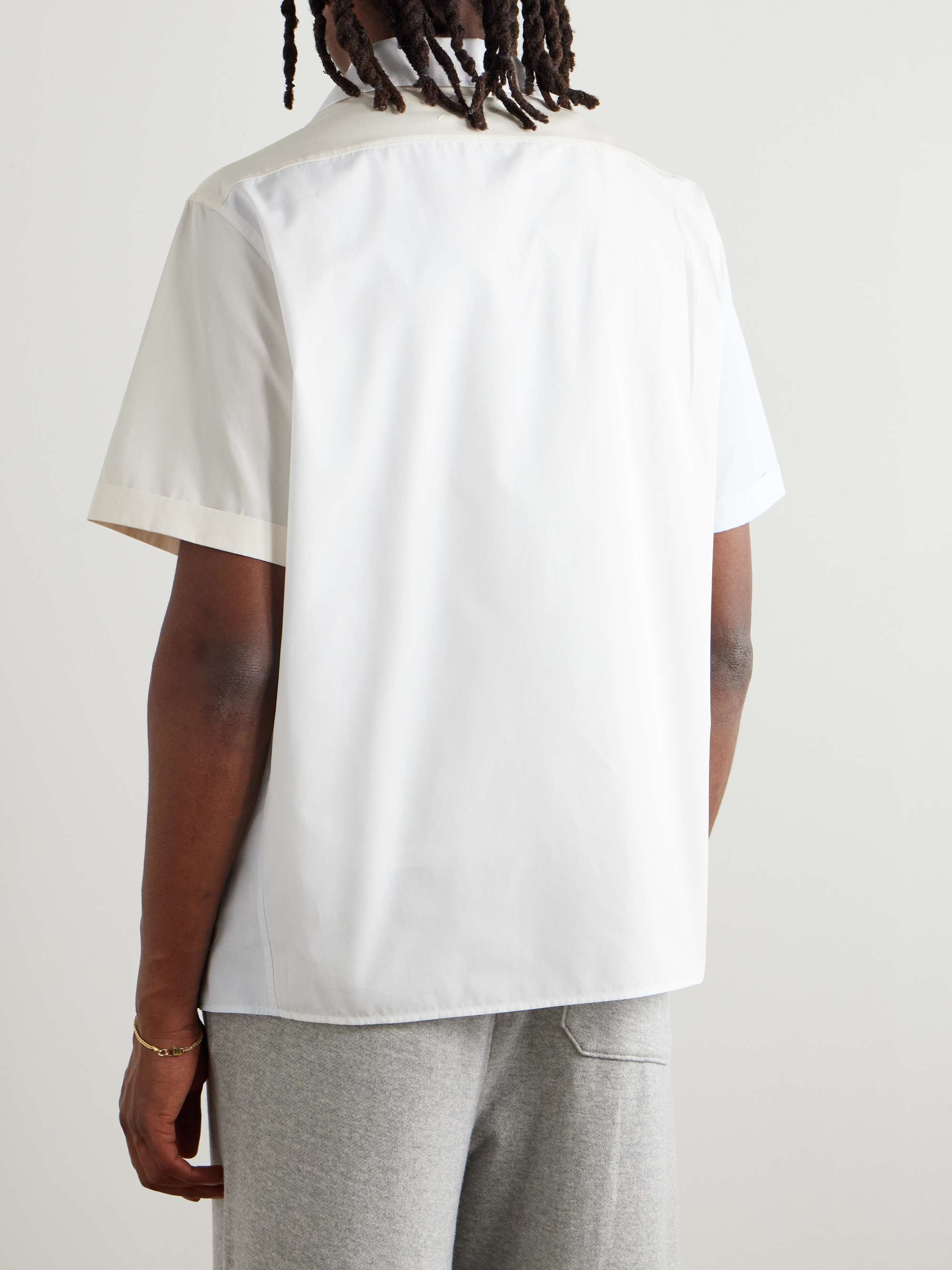 Camp-Collar Colour-Block Cotton-Poplin Shirt view