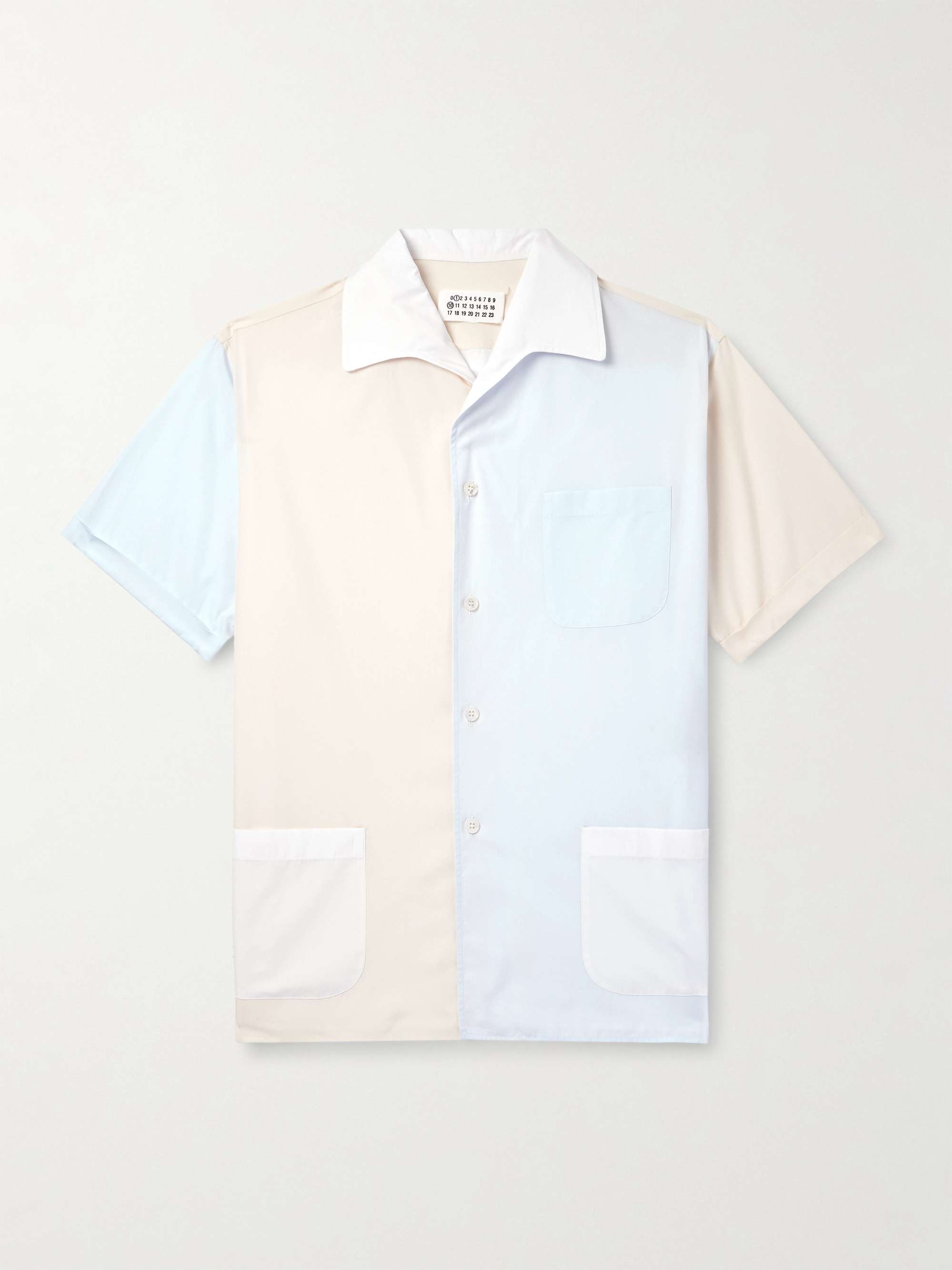 Camp-Collar Colour-Block Cotton-Poplin Shirt view
