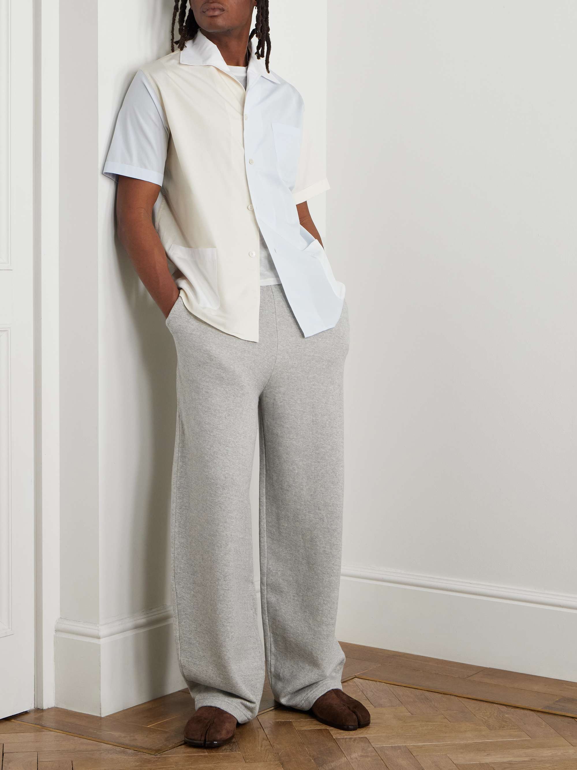 Camp-Collar Colour-Block Cotton-Poplin Shirt view