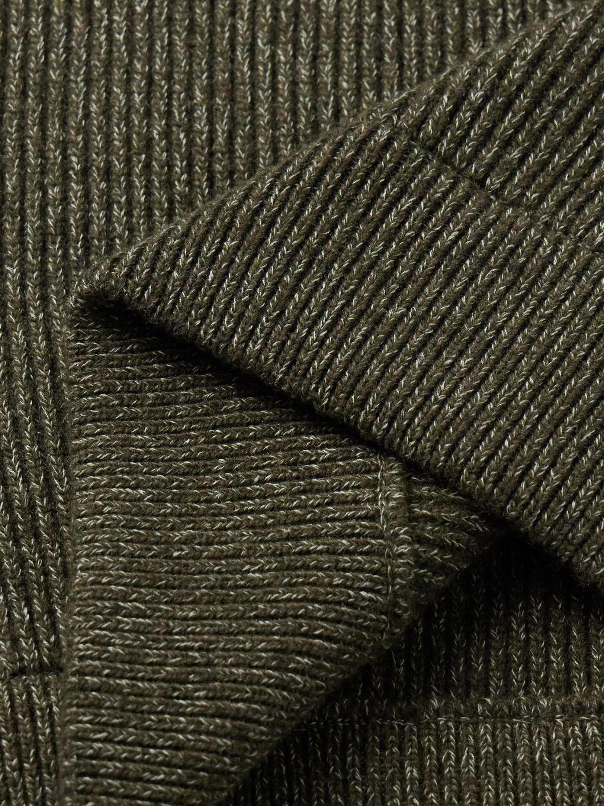 Glamis Ribbed Wool and Cotton-Blend Sweater view
