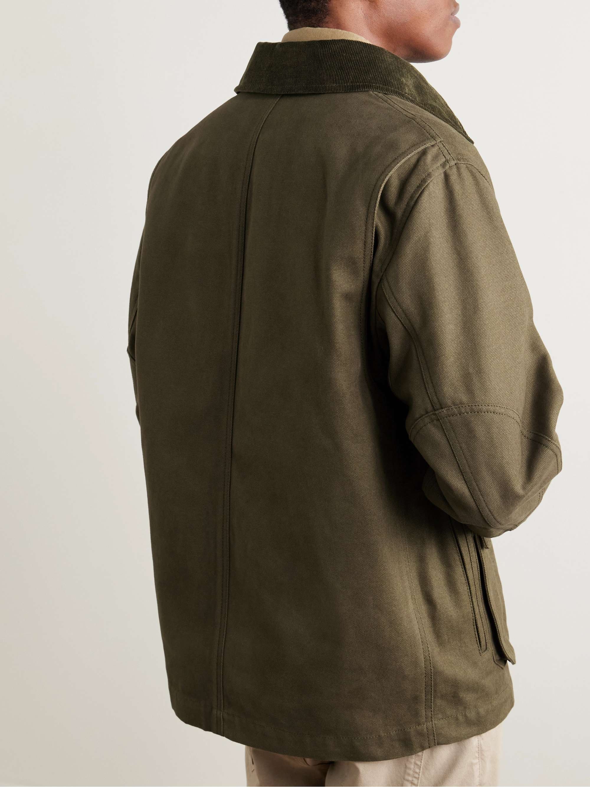 Corduroy-Trimmed Cotton-Canvas Jacket view