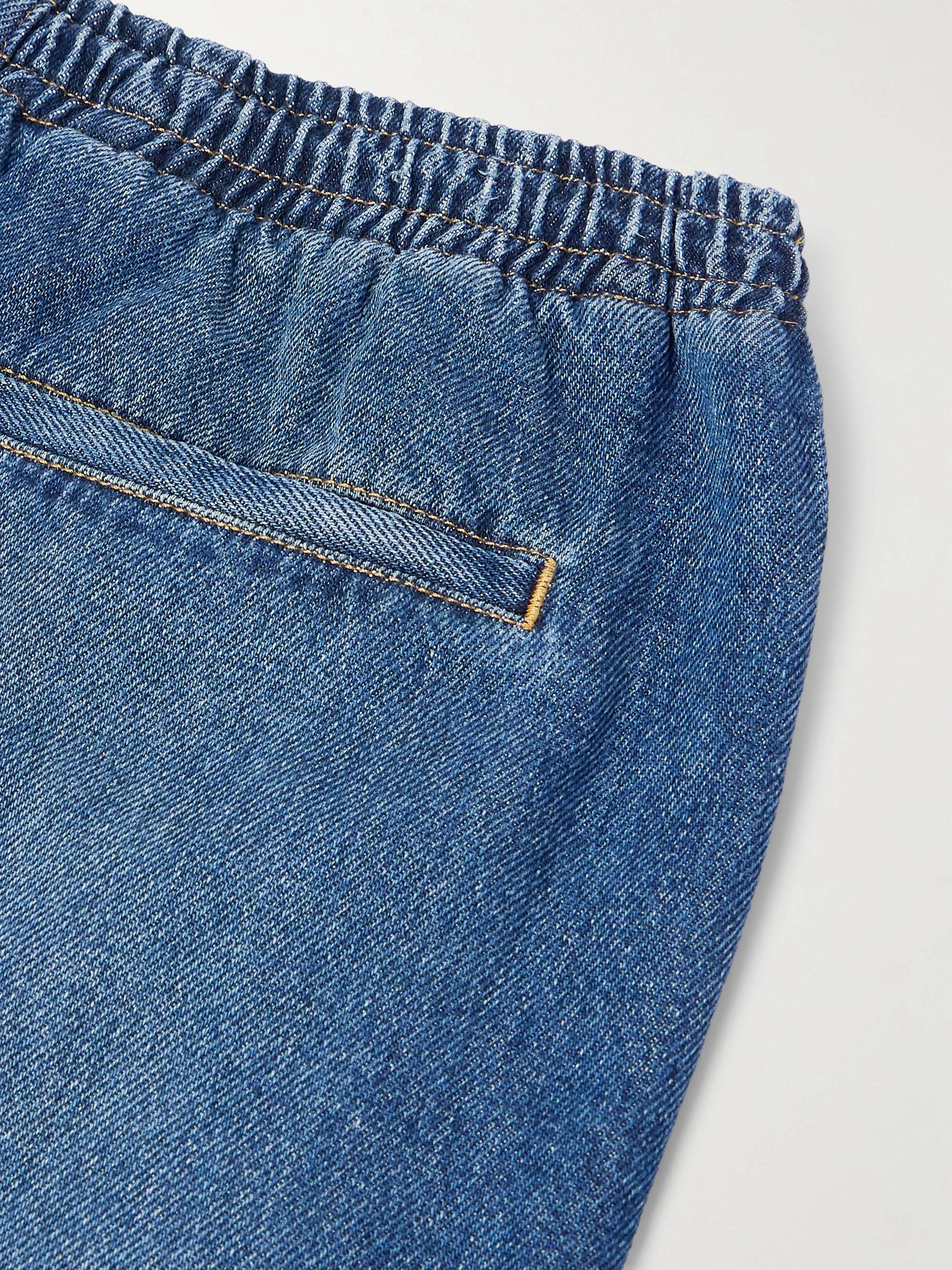 Straight-Leg Horsebit-Embellished Denim Shorts view