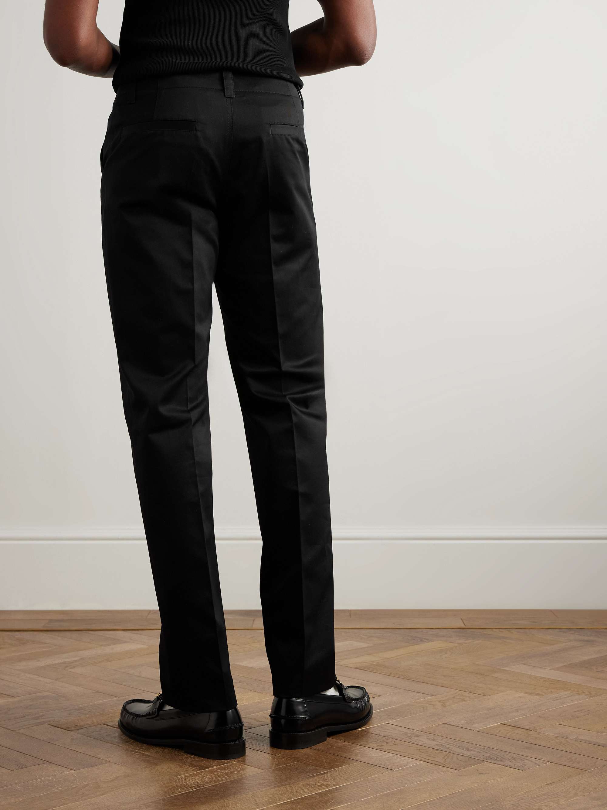 Straight-Leg Embellished Cotton-Gabardine Trousers view