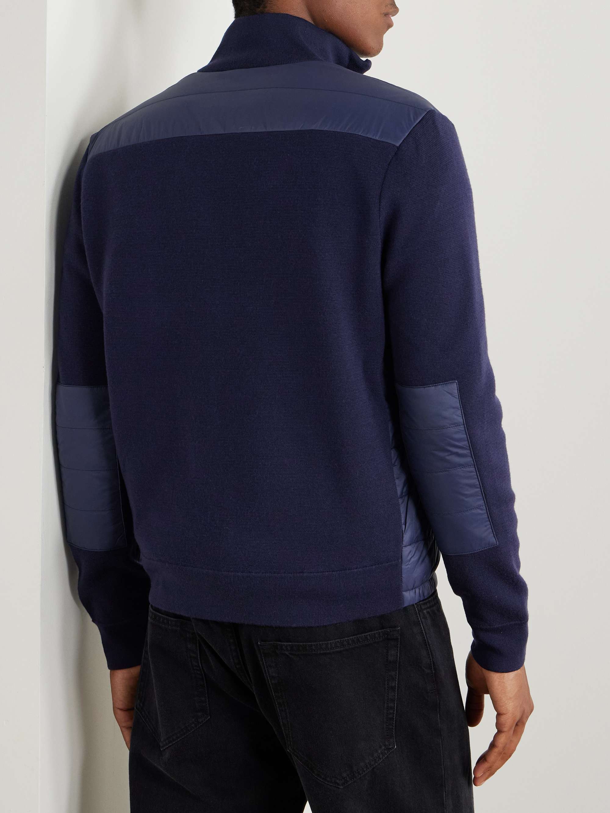 Slim-Fit Padded Shell-Trimmed Wool Jacket view