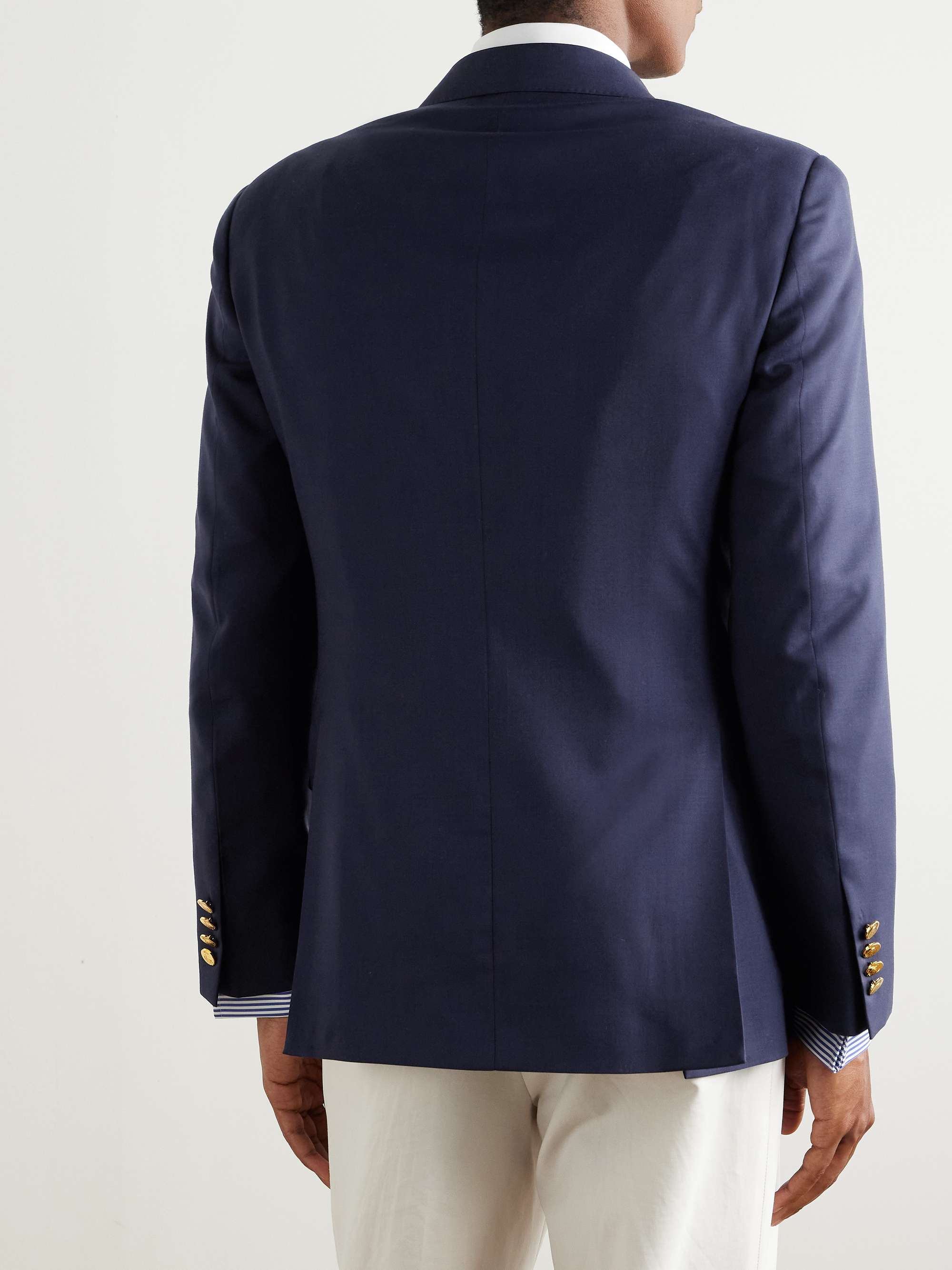 Gregory Double-Breasted Wool-Serge Blazer view