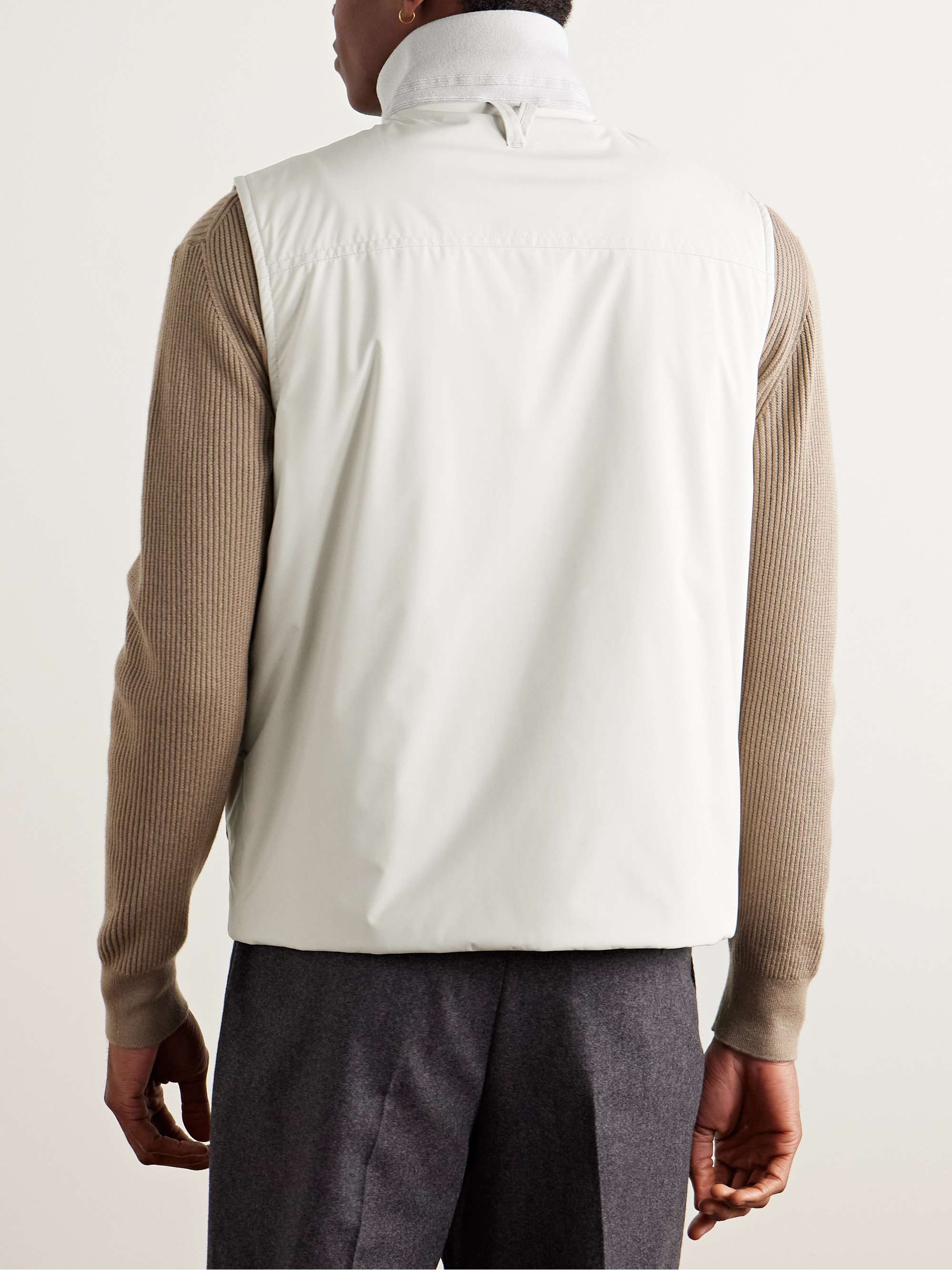 Caddy Stretch-Jersey Trimmed Padded Shell Gilet view