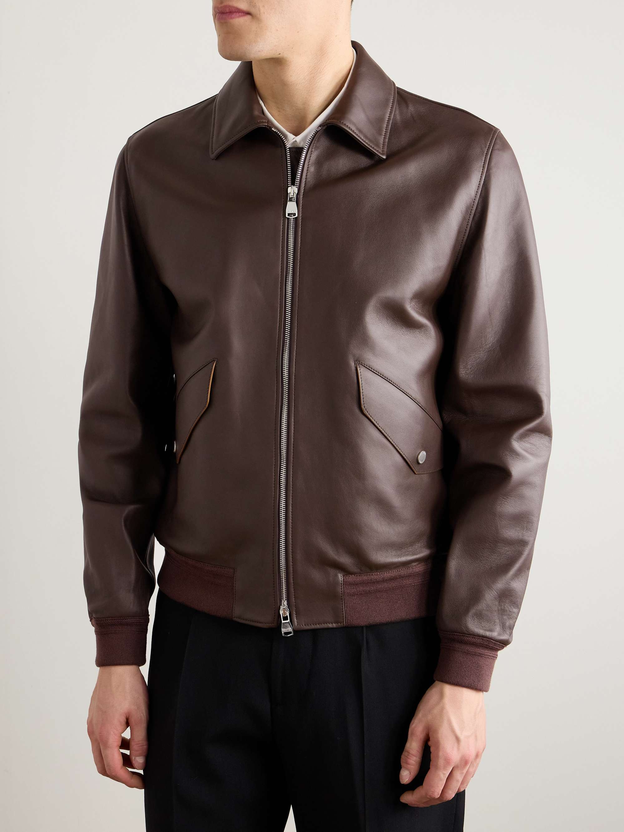 Roy Full-Grain Leather Blouson Jacket view