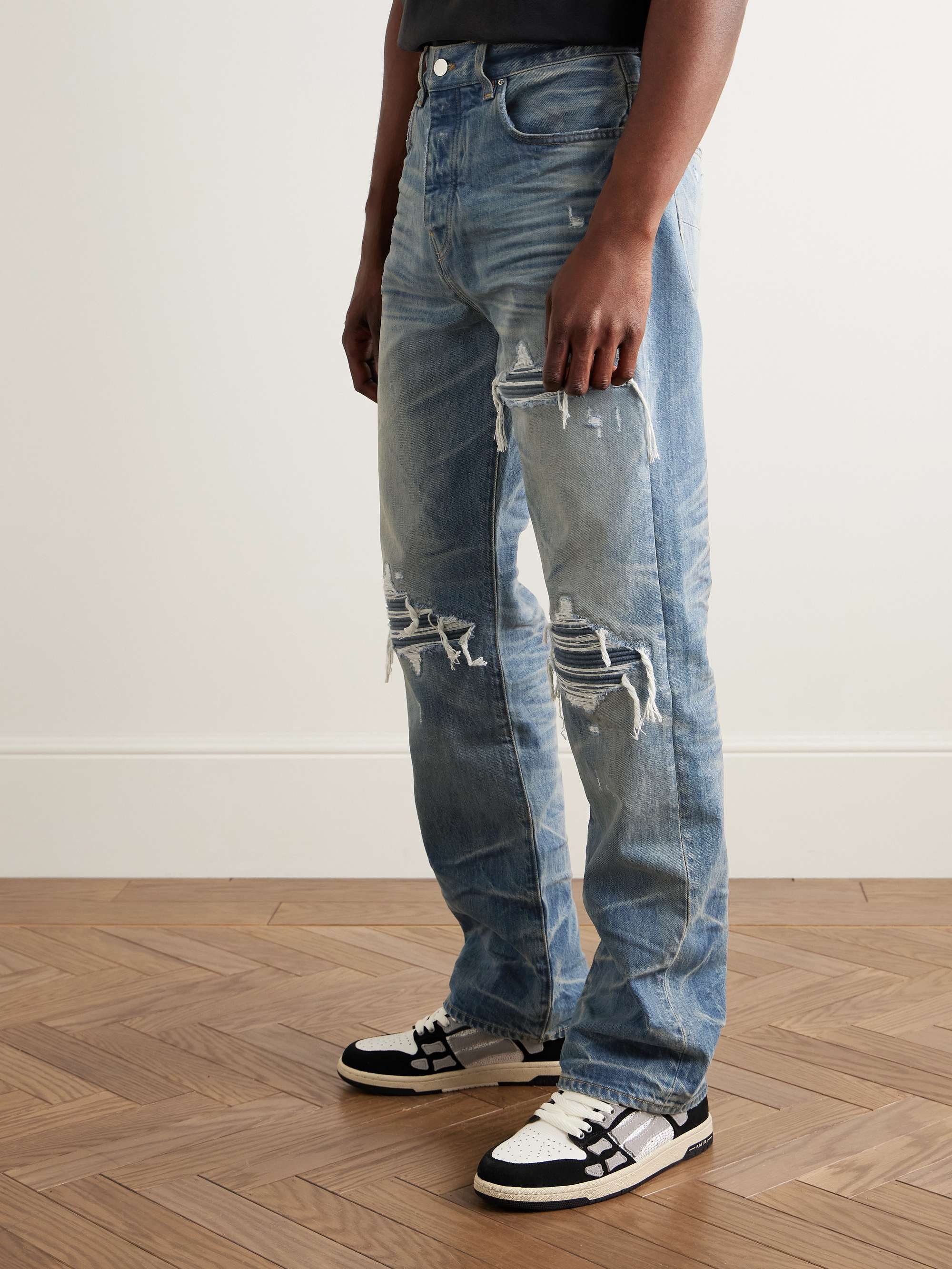 MX1 Straight-Leg Panelled Distressed Jeans view