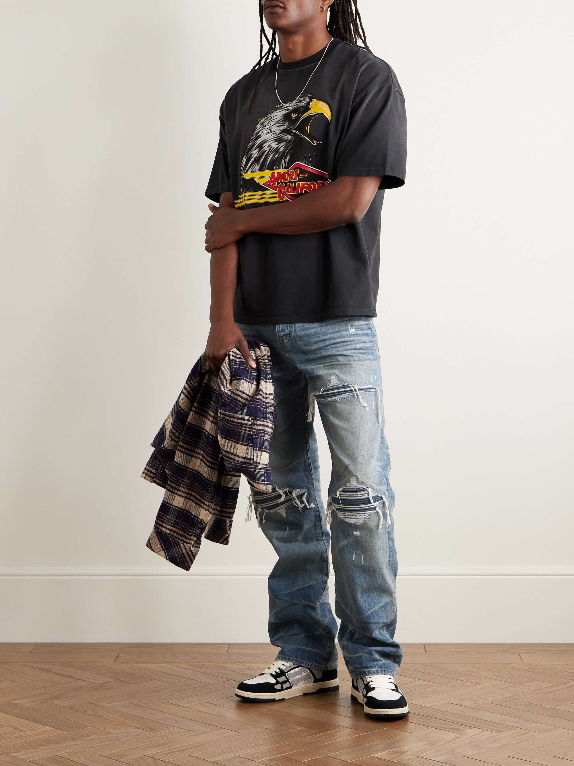 MX1 Straight-Leg Panelled Distressed Jeans view
