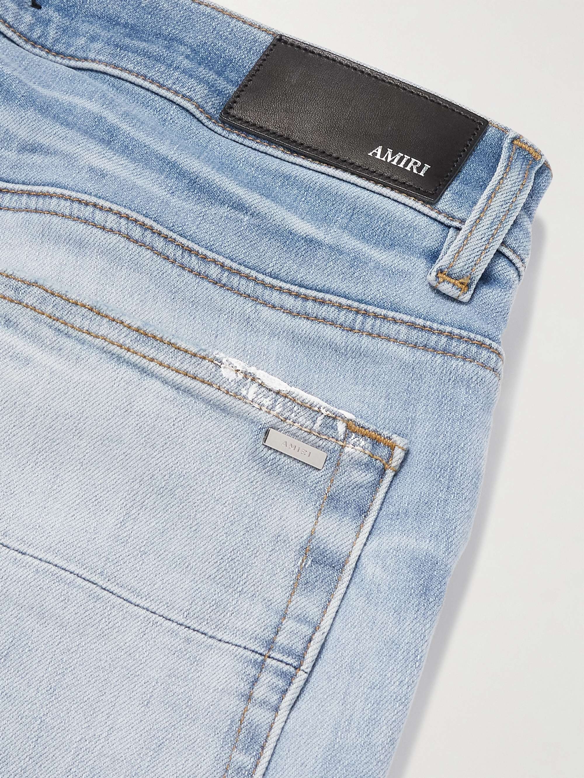 MX1 Slim-Fit Straight-Leg Panelled Distressed Paint-Splattered Jeans view