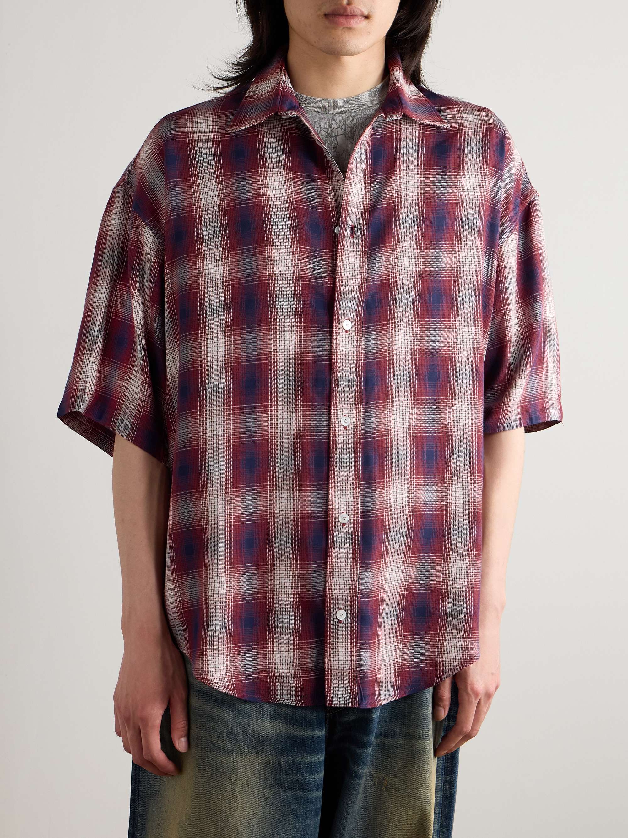 Oversized Checked Woven Shirt view