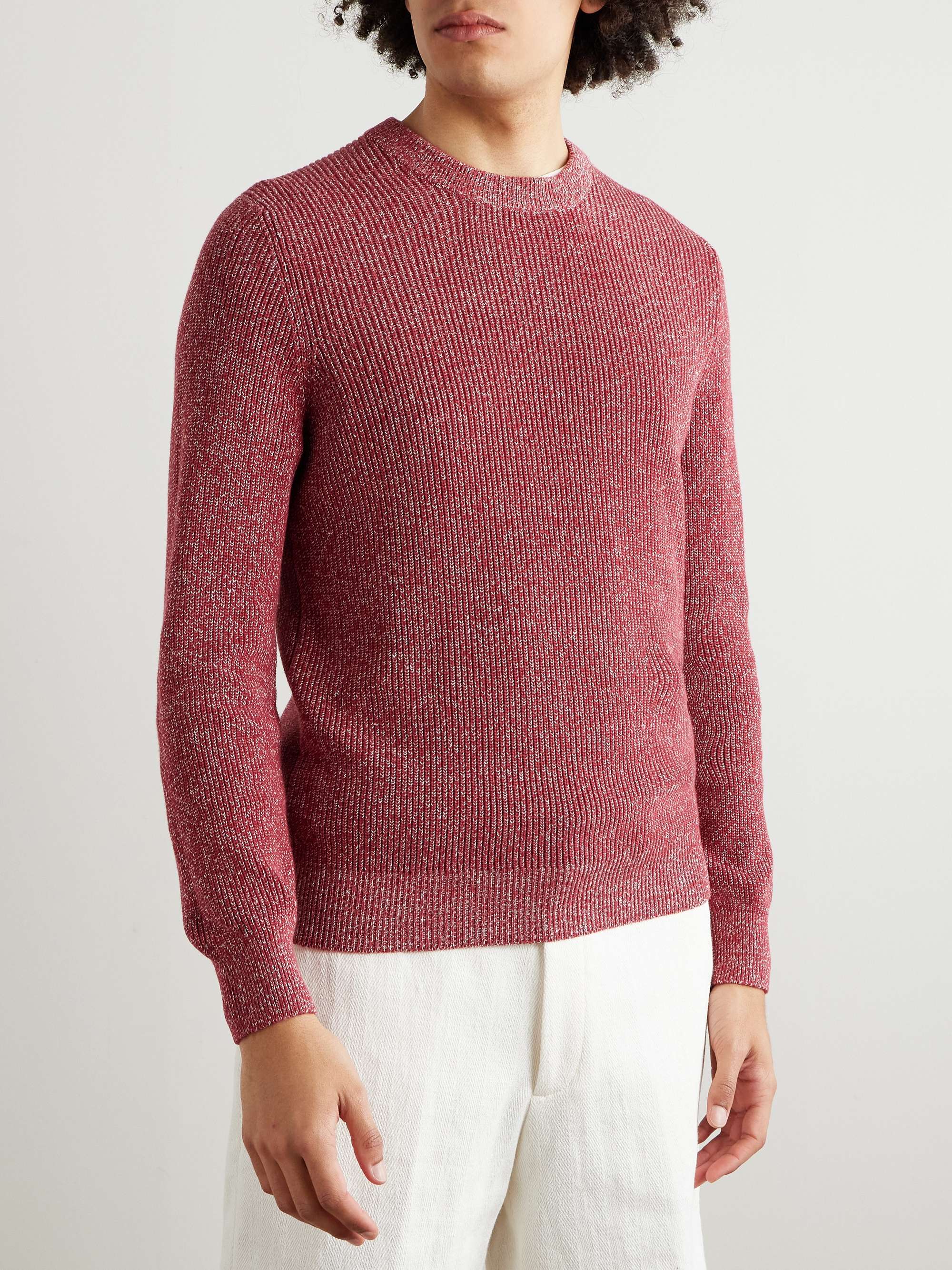 Ribbed Cotton and Linen-Blend Sweater view