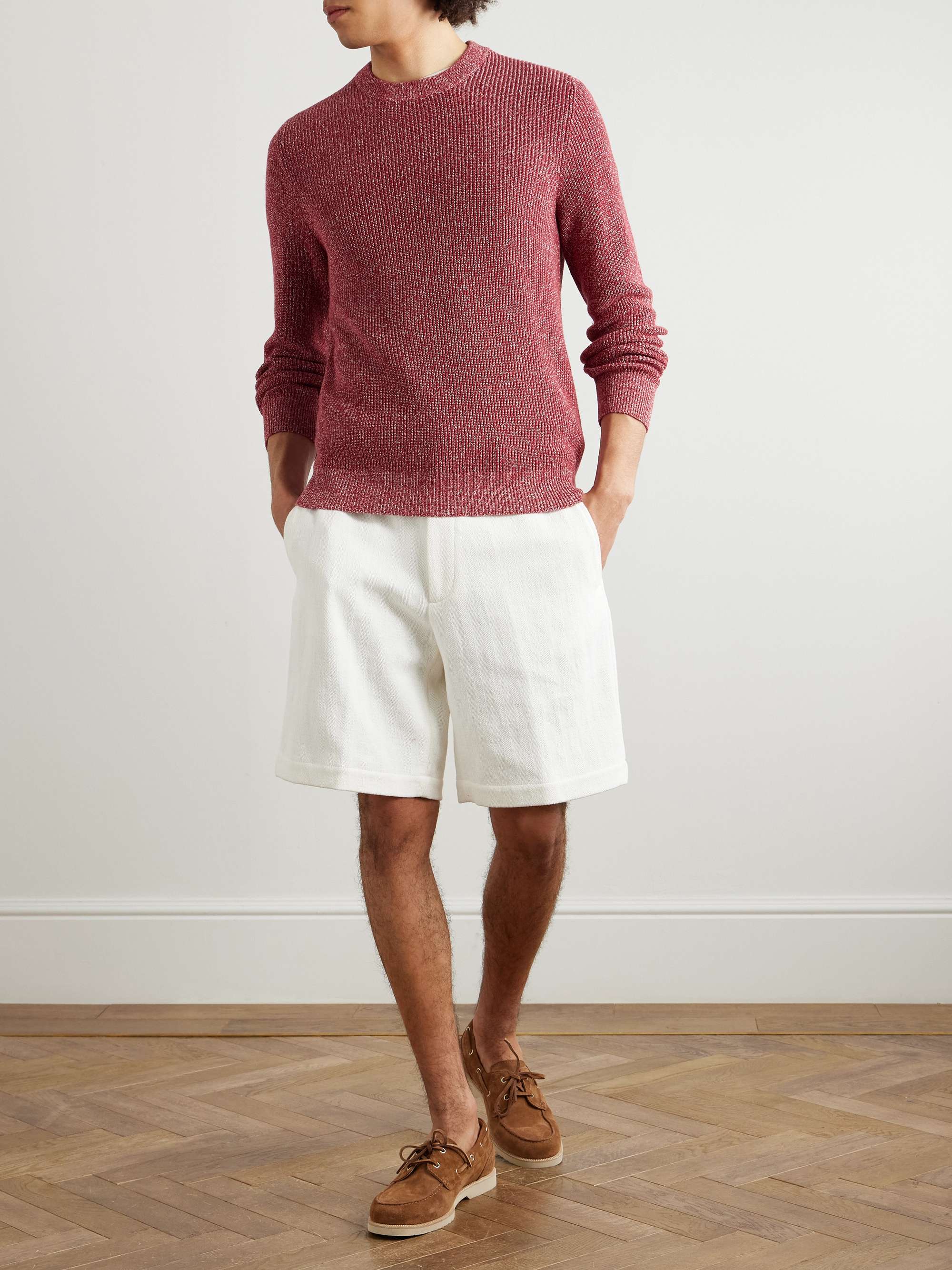 Ribbed Cotton and Linen-Blend Sweater view