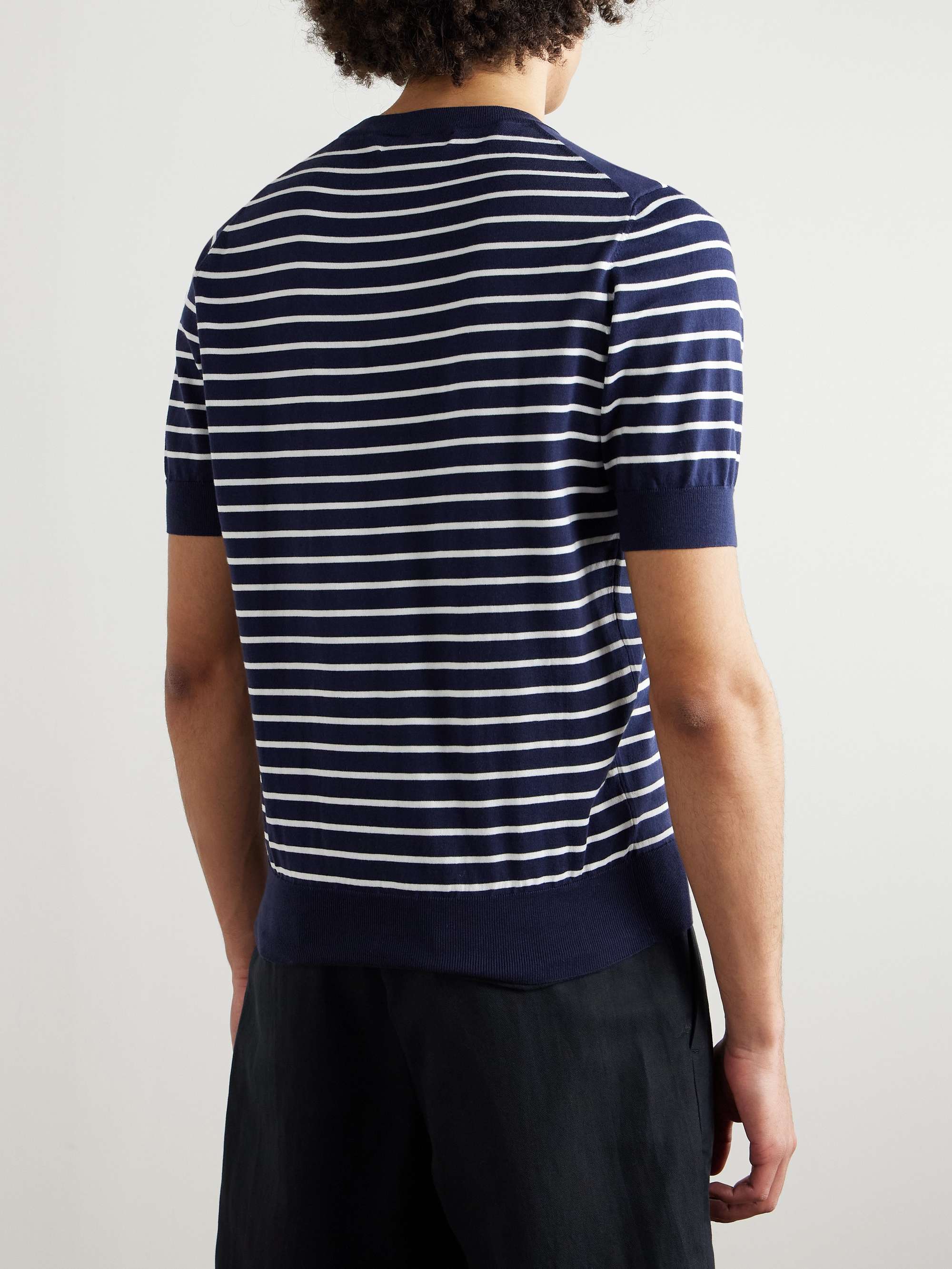 Slim-Fit Striped Cotton T-Shirt view