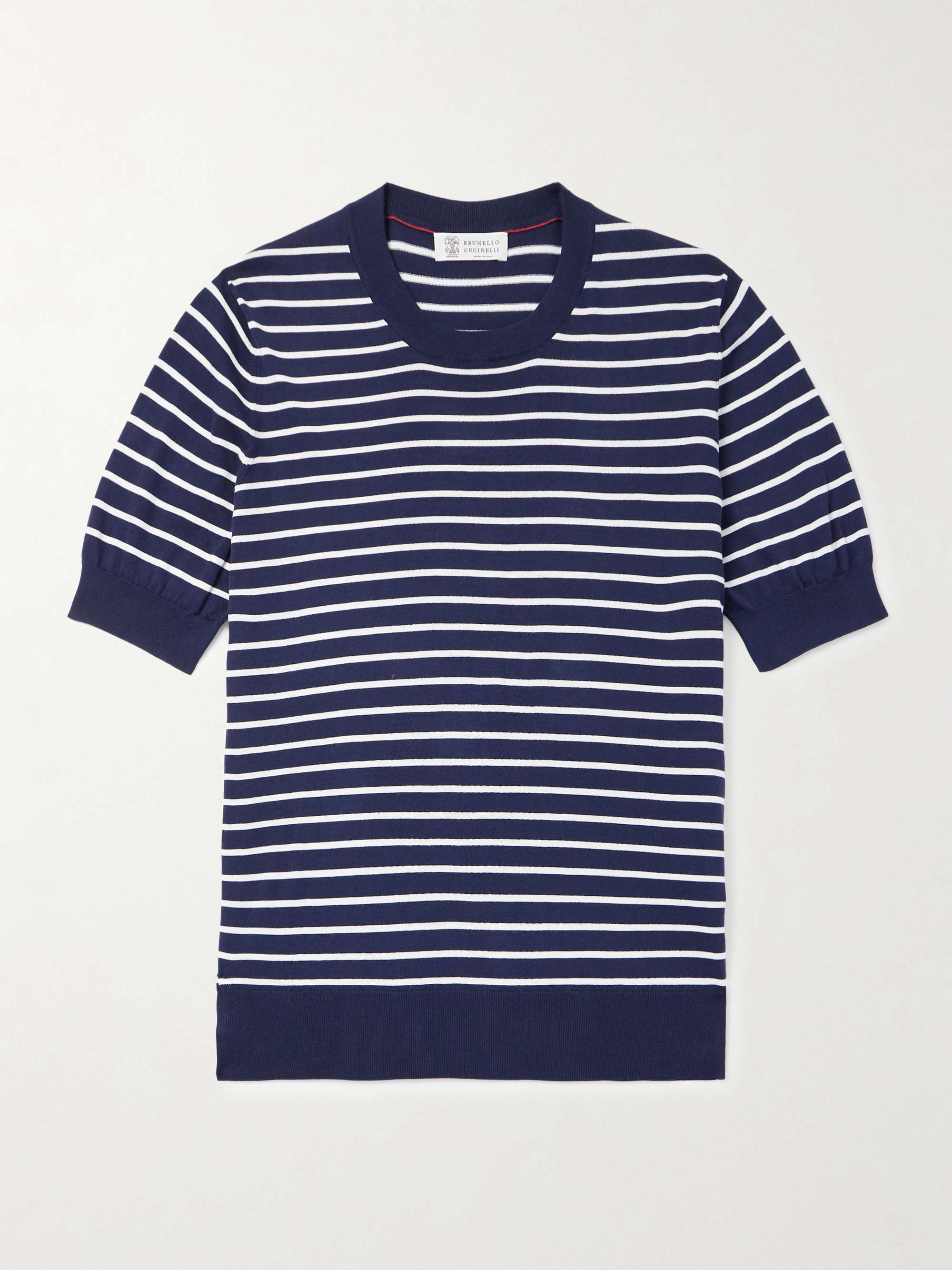 Slim-Fit Striped Cotton T-Shirt view