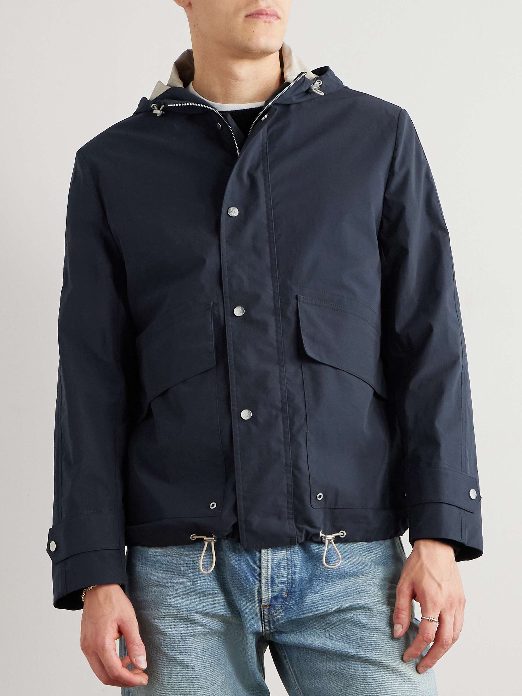 Cotton-Shell Hooded Jacket view