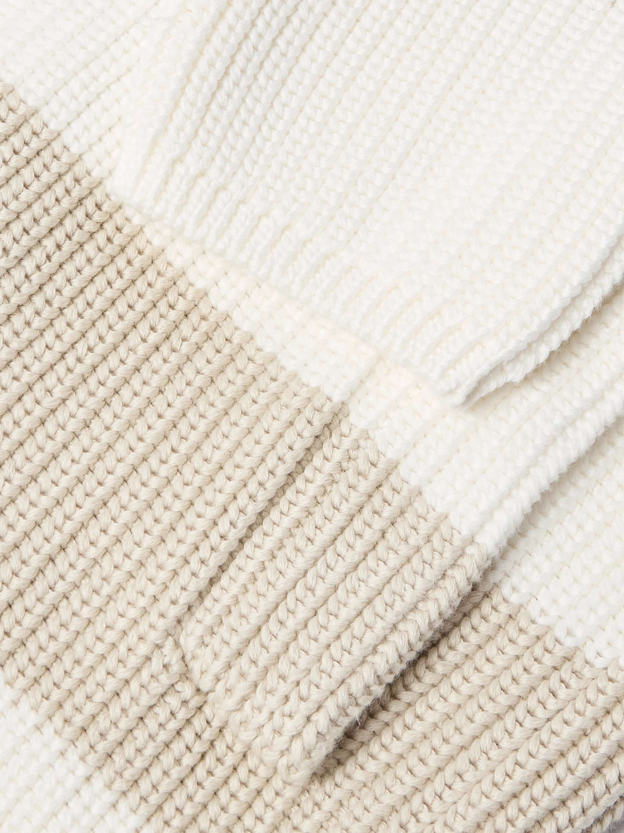 Slim-Fit Double-Breasted Shawl-Collar Striped Cotton Cardigan view