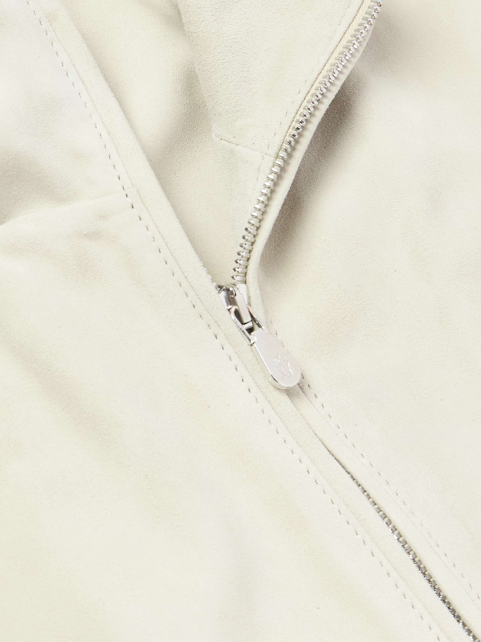 Suede Hooded Bomber Jacket view